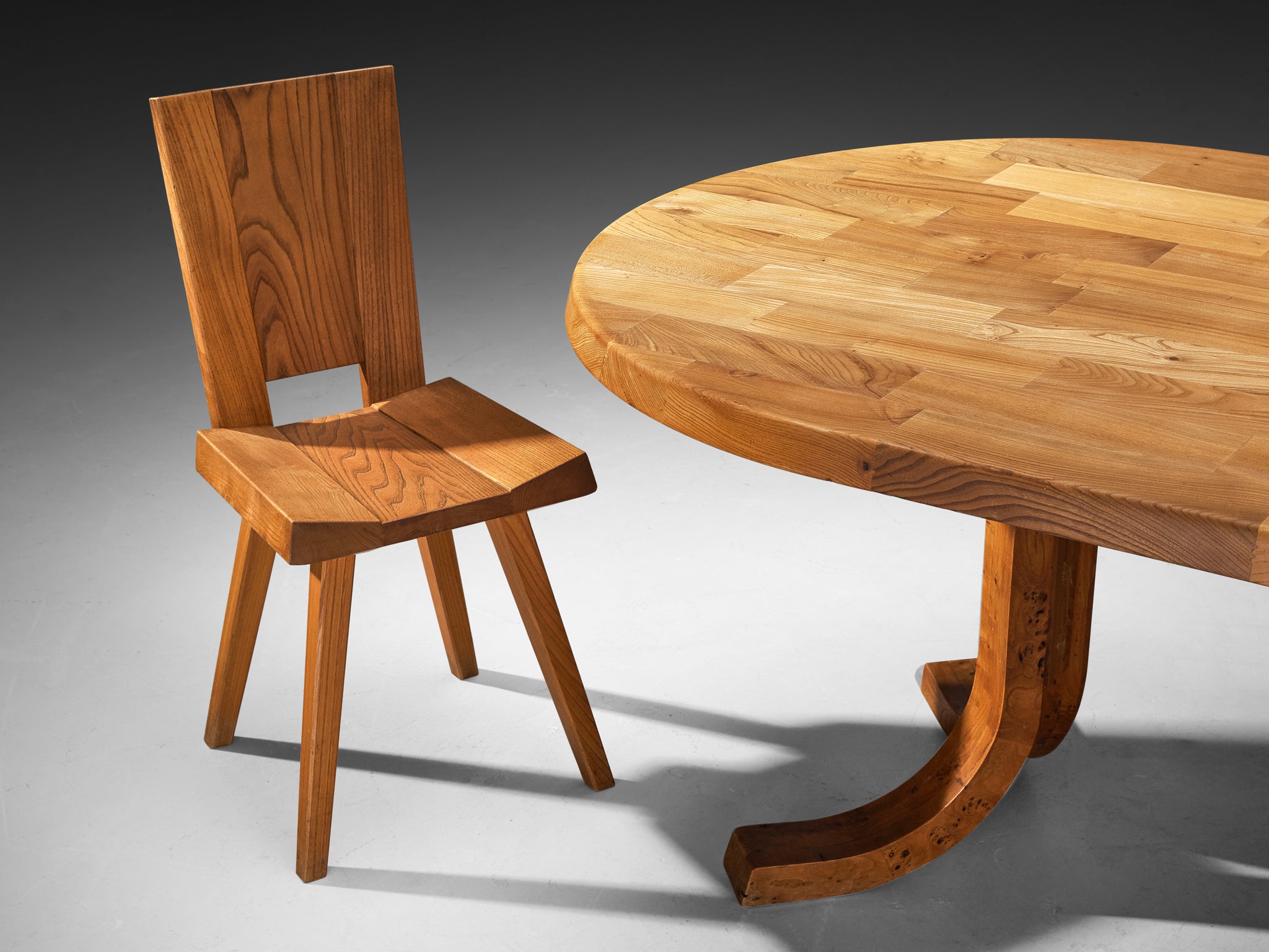 Atelier C. Demoyen Dining Set with Table and Six Chairs in Solid Elm Tables Morentz