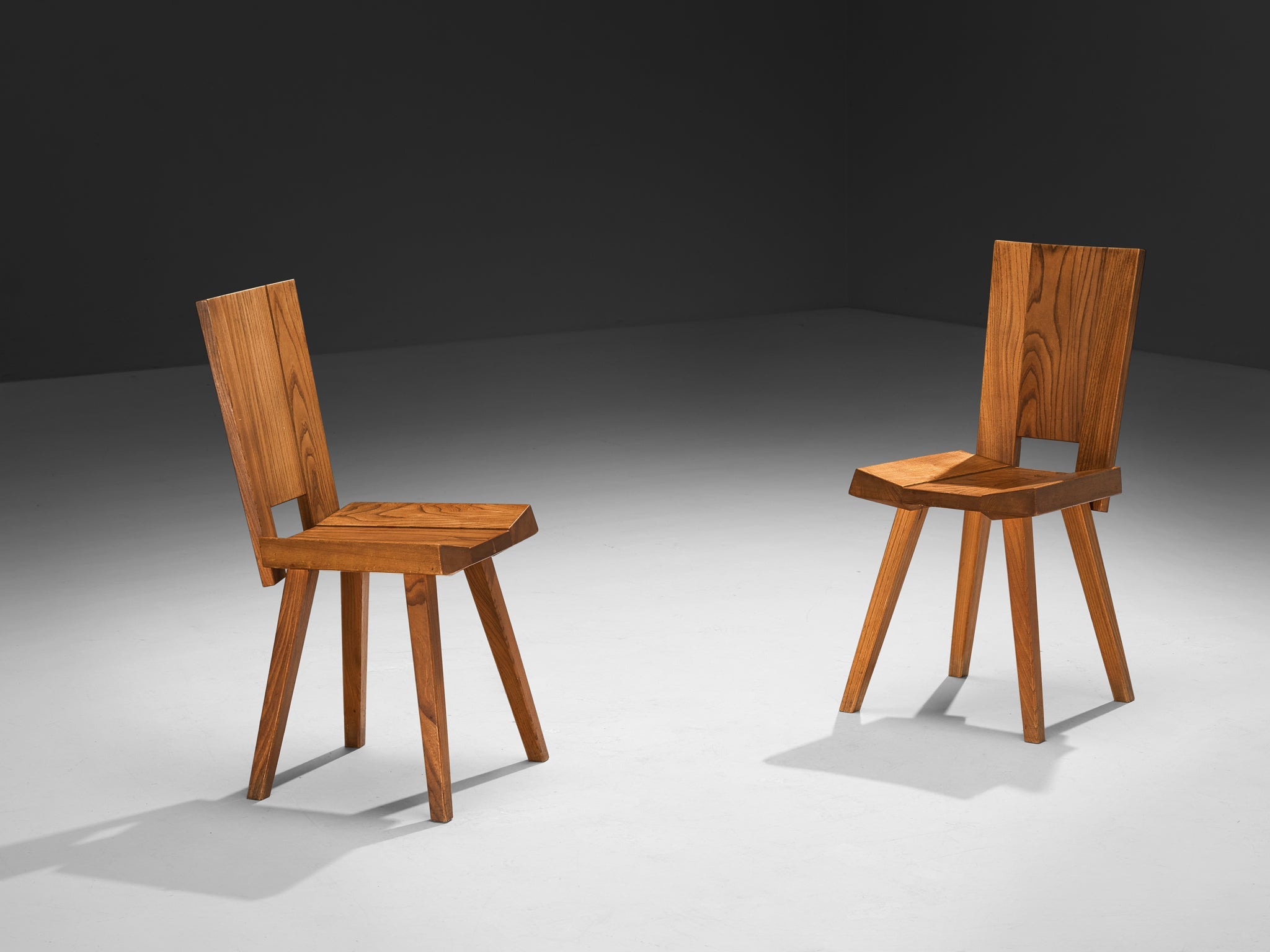 Atelier C. Demoyen Set of Six Chairs in Solid Elm seating Morentz