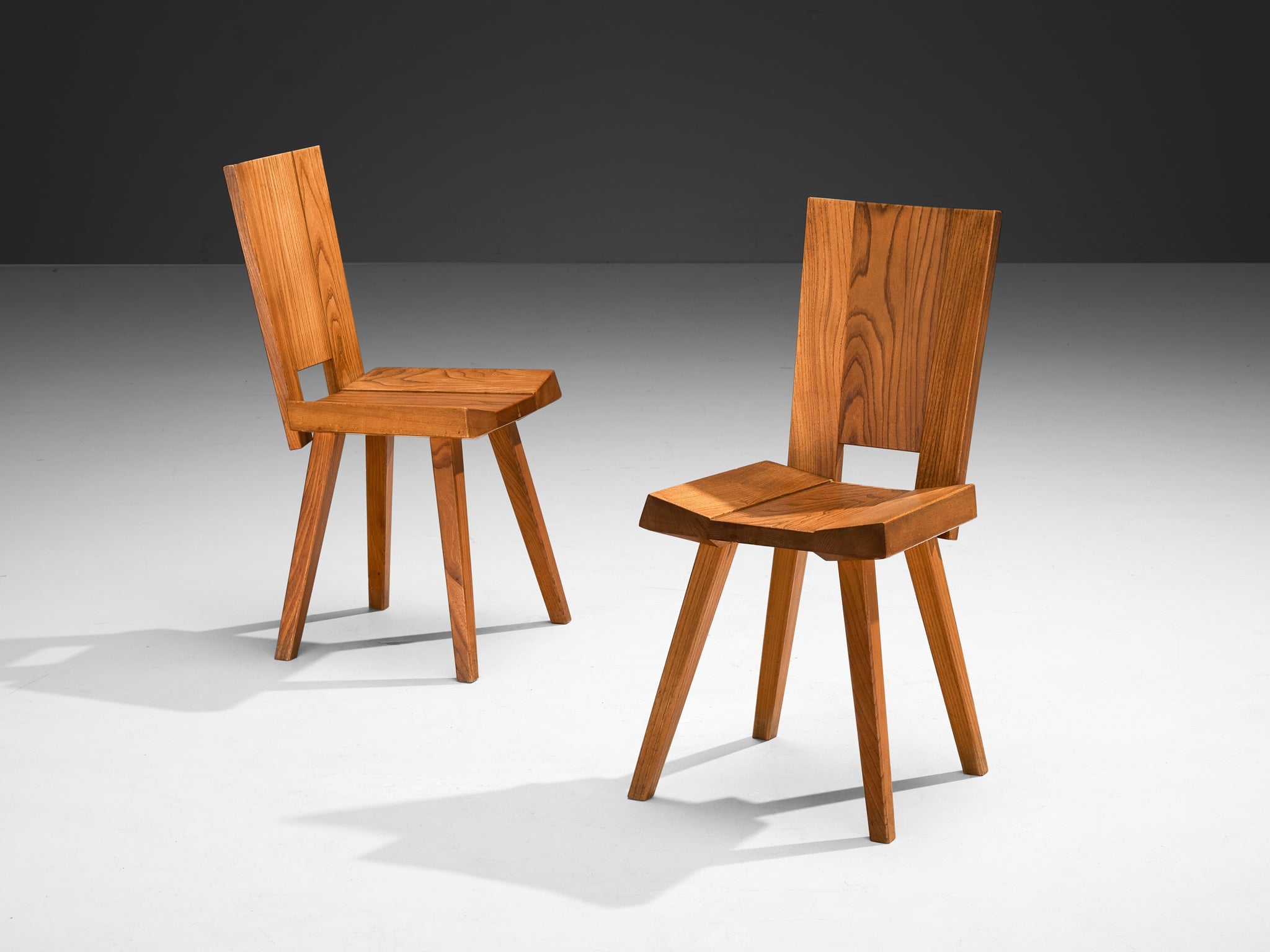 Atelier C. Demoyen Set of Six Chairs in Solid Elm seating Morentz