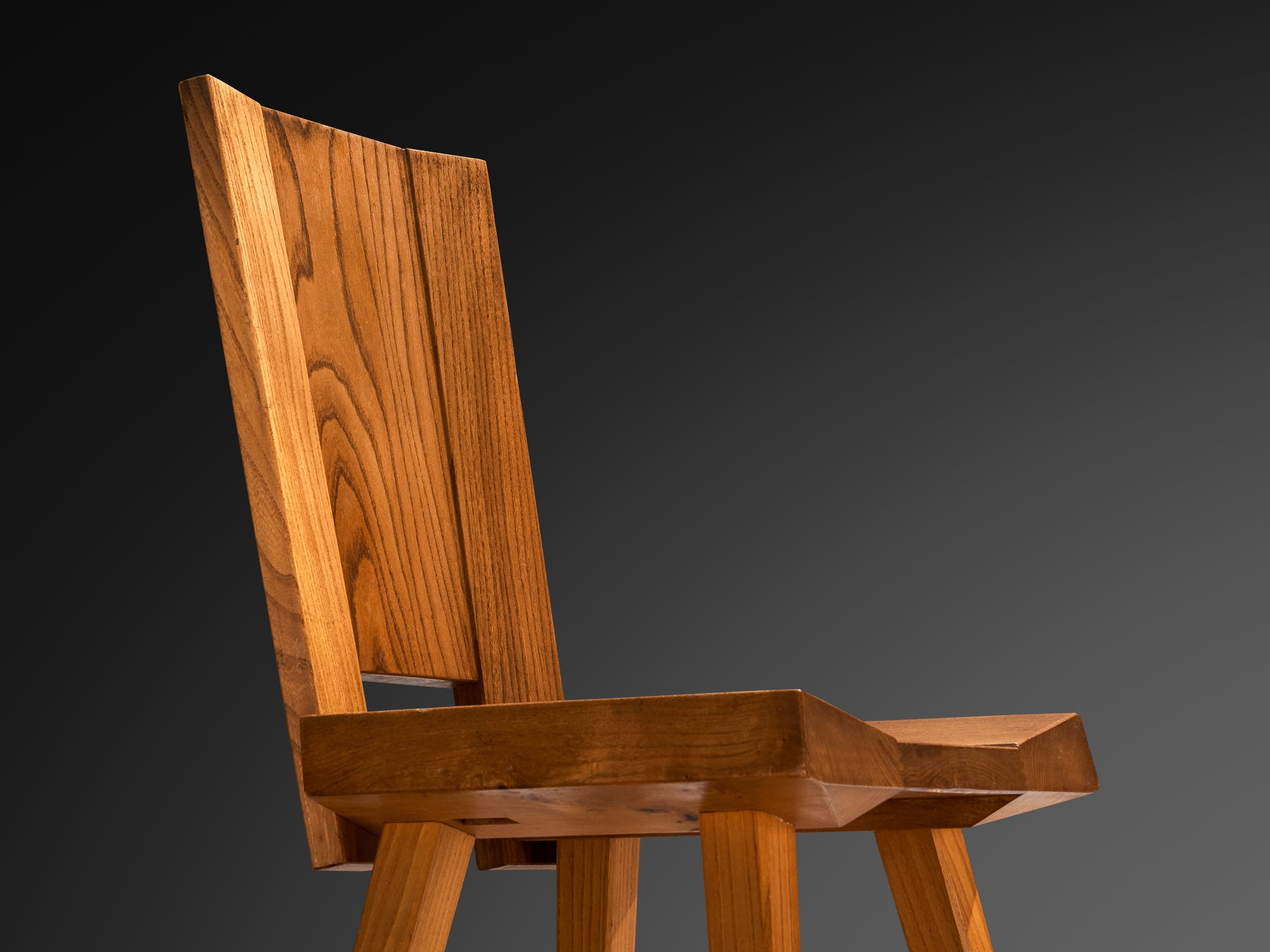 Atelier C. Demoyen Set of Four Dining Chairs in Solid Elm Seating Morentz