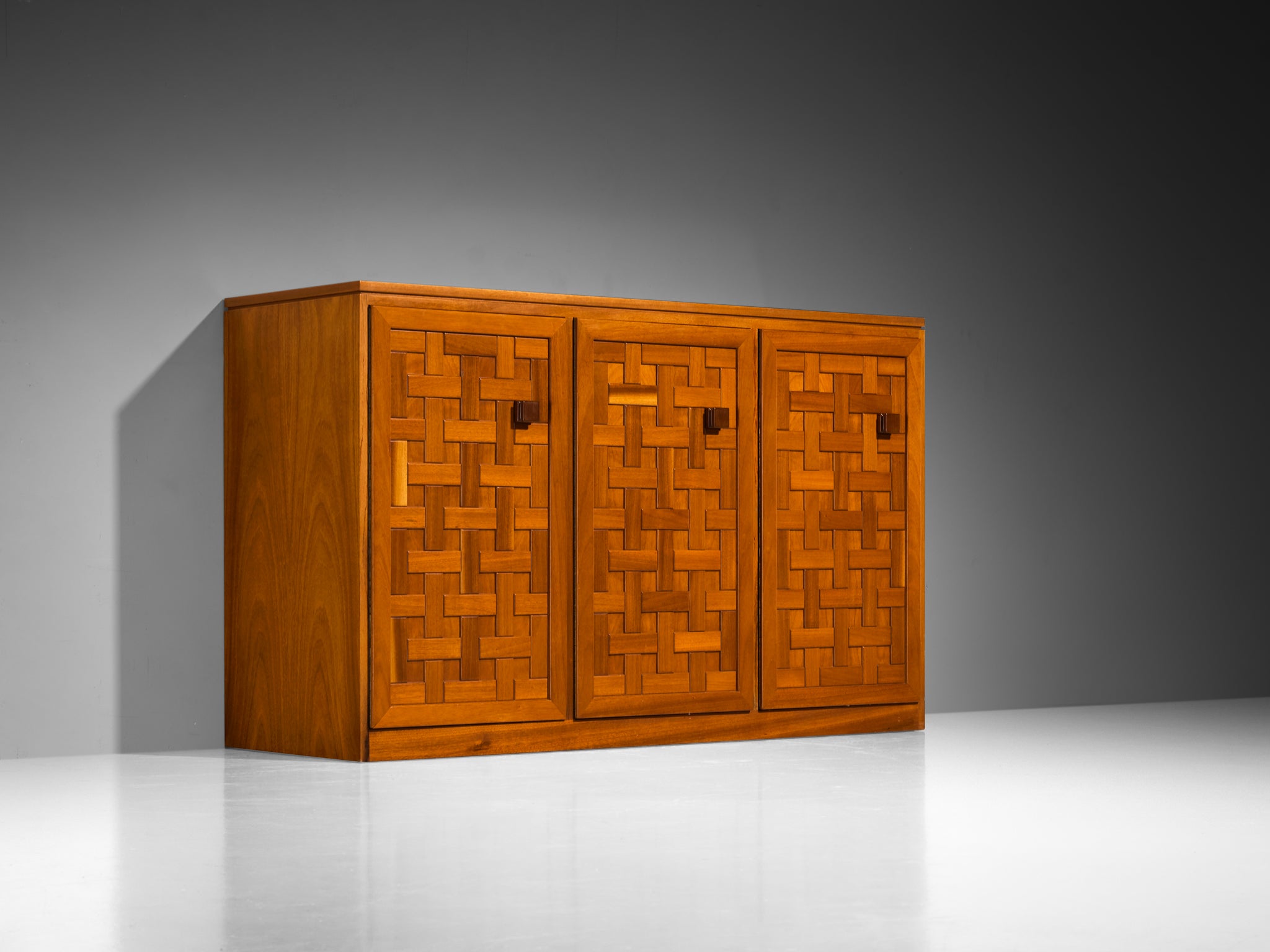 Italian Architectural Grid-Structured Sideboard in Meranti Case pieces and storage cabinets Morentz