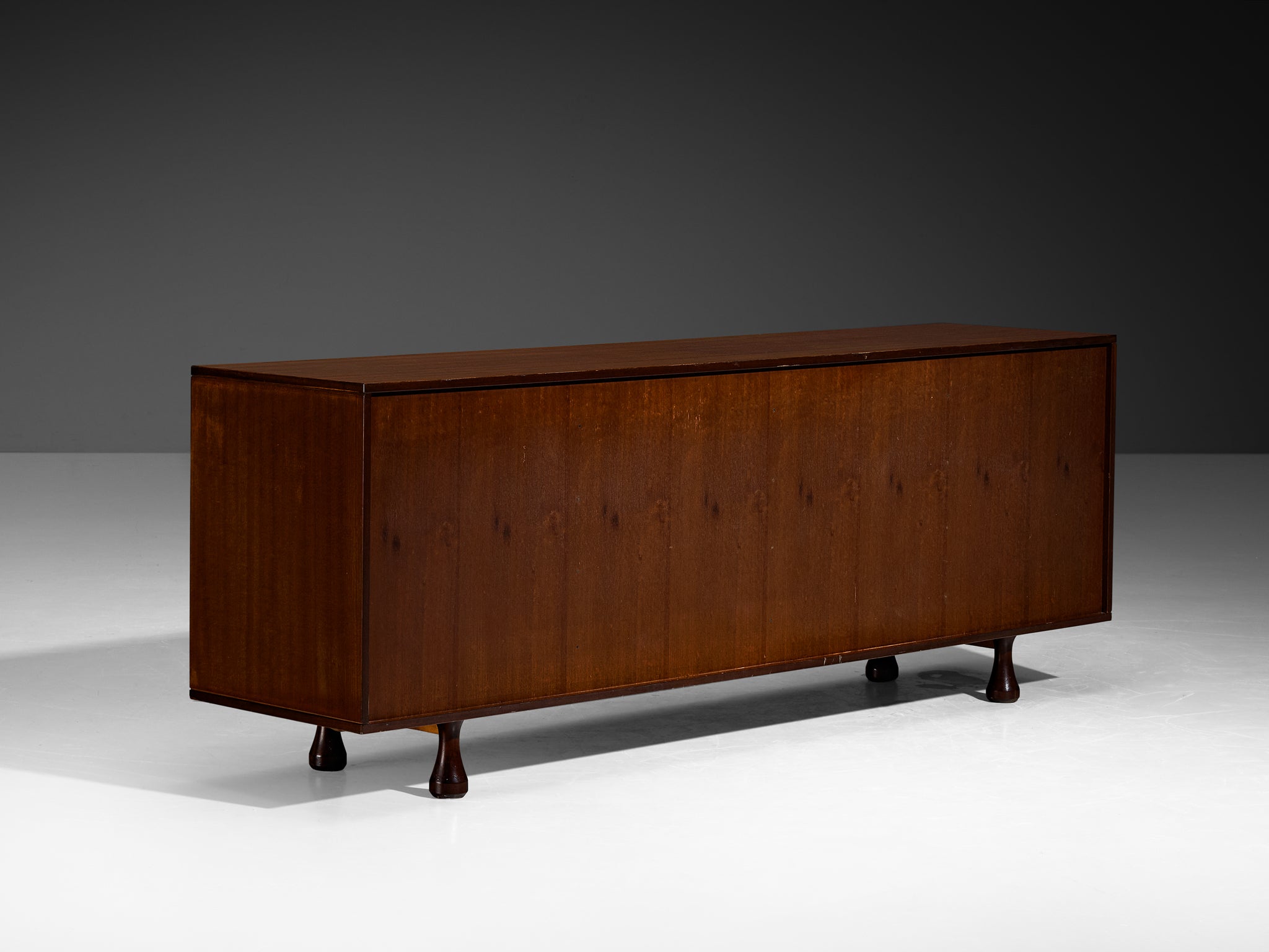 Angelo Mangiarotti for Sorgente dei Mobili Sideboard in Mahogany Grasscloth Case pieces and storage cabinets Morentz