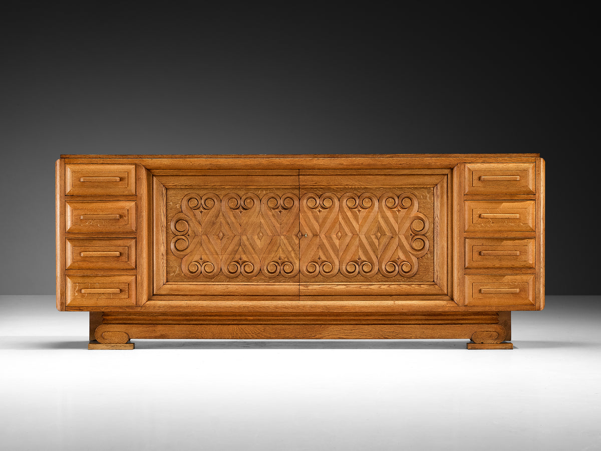 André Le Picard Sideboard in Solid Oak 1930s Case pieces and storage cabinets Morentz
