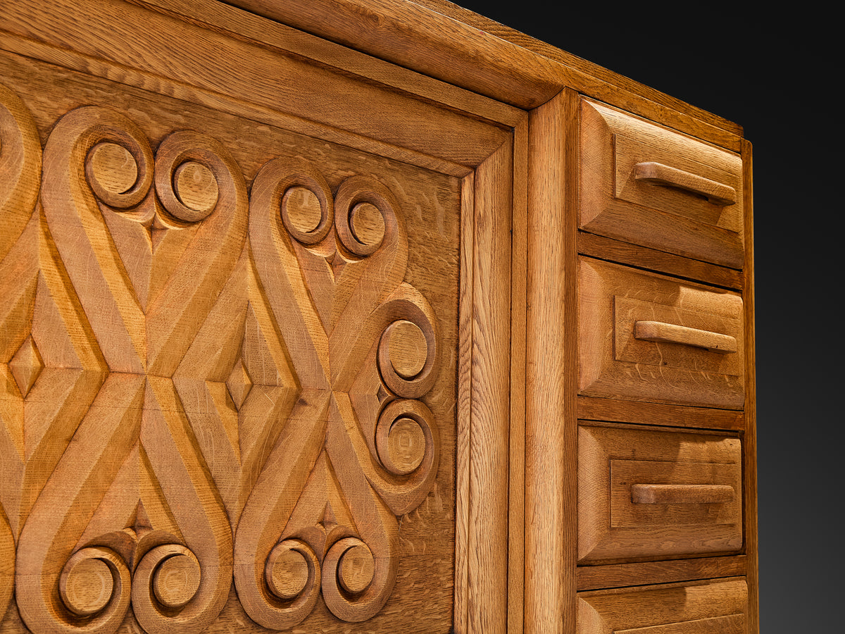 André Le Picard Sideboard in Solid Oak 1930s Case pieces and storage cabinets Morentz