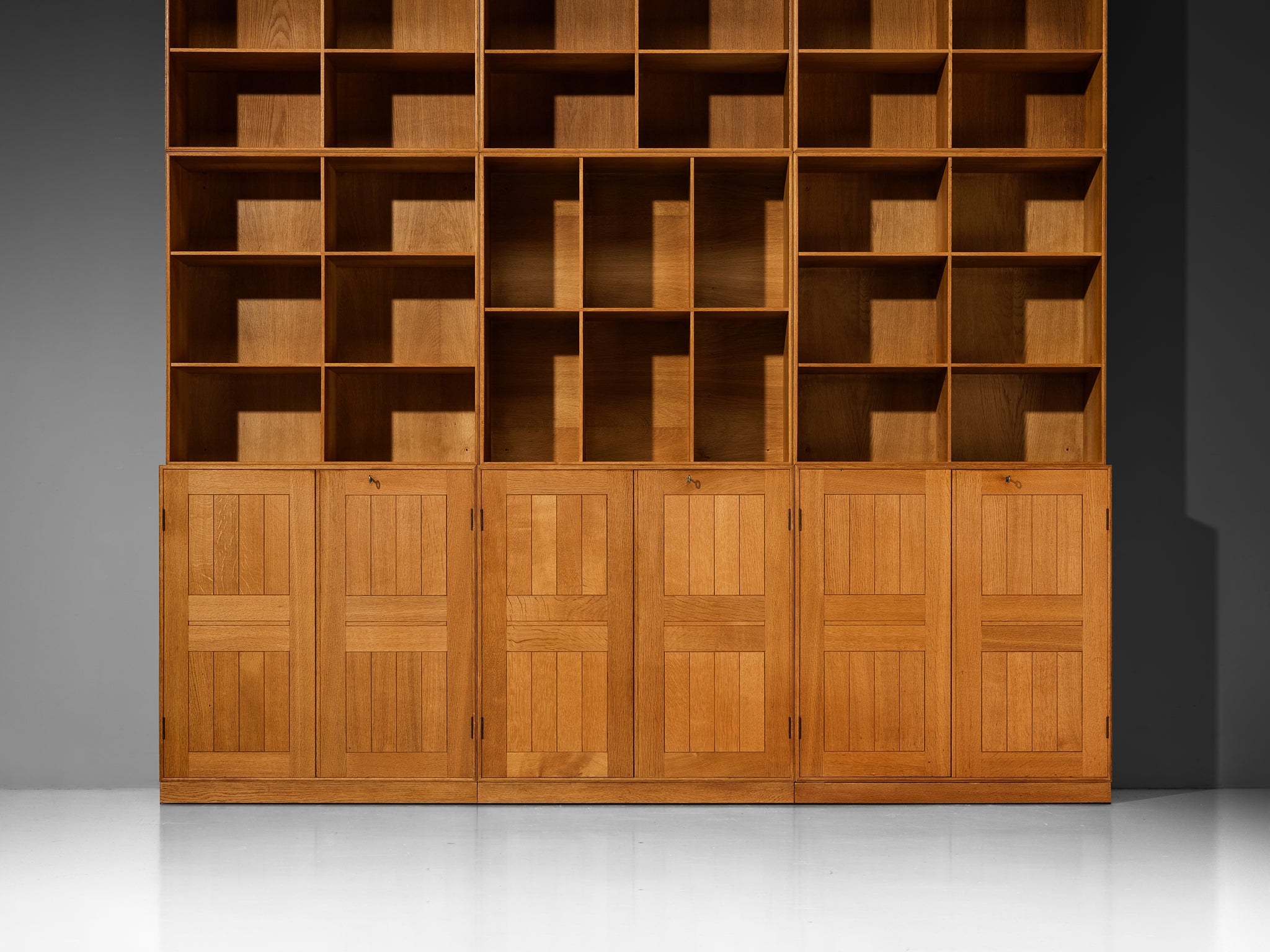 Mogens Koch for Rud Radmussen Modular Library in Oak Case pieces and storage cabinets Morentz