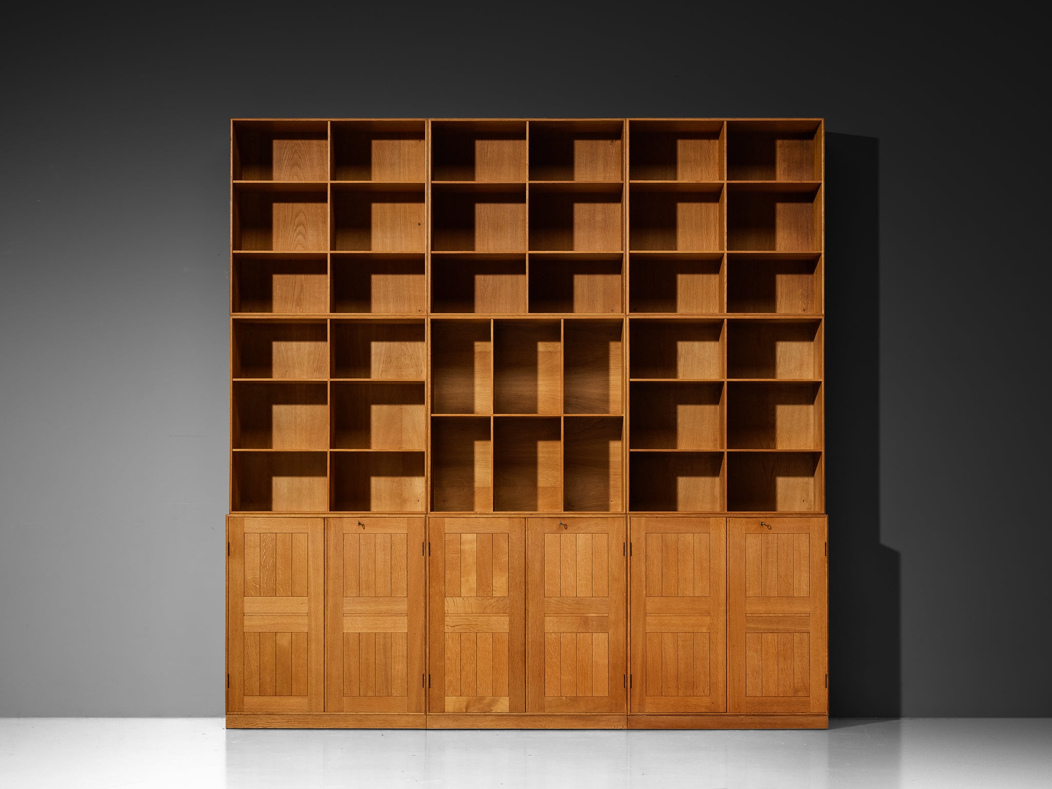 Mogens Koch for Rud Radmussen Modular Library in Oak Case pieces and storage cabinets Morentz