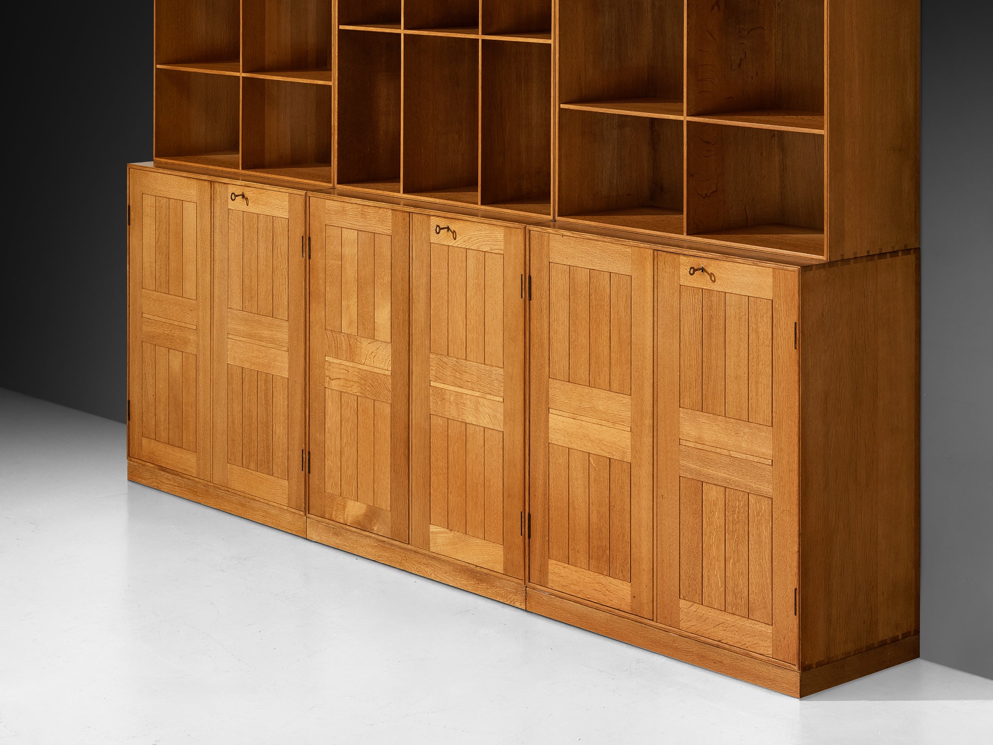 Mogens Koch for Rud Radmussen Modular Library in Oak Case pieces and storage cabinets Morentz