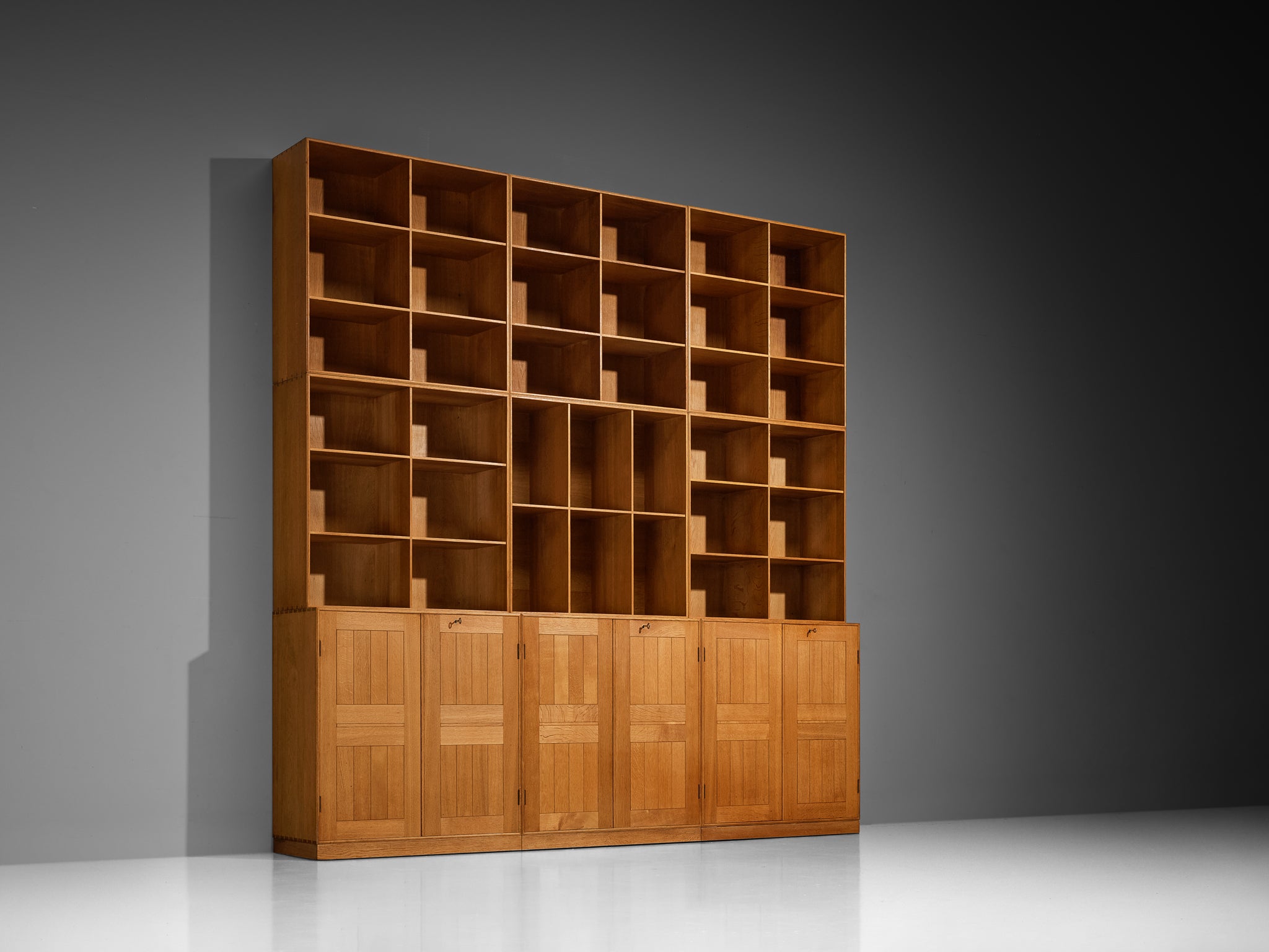 Mogens Koch for Rud Radmussen Modular Library in Oak Case pieces and storage cabinets Morentz