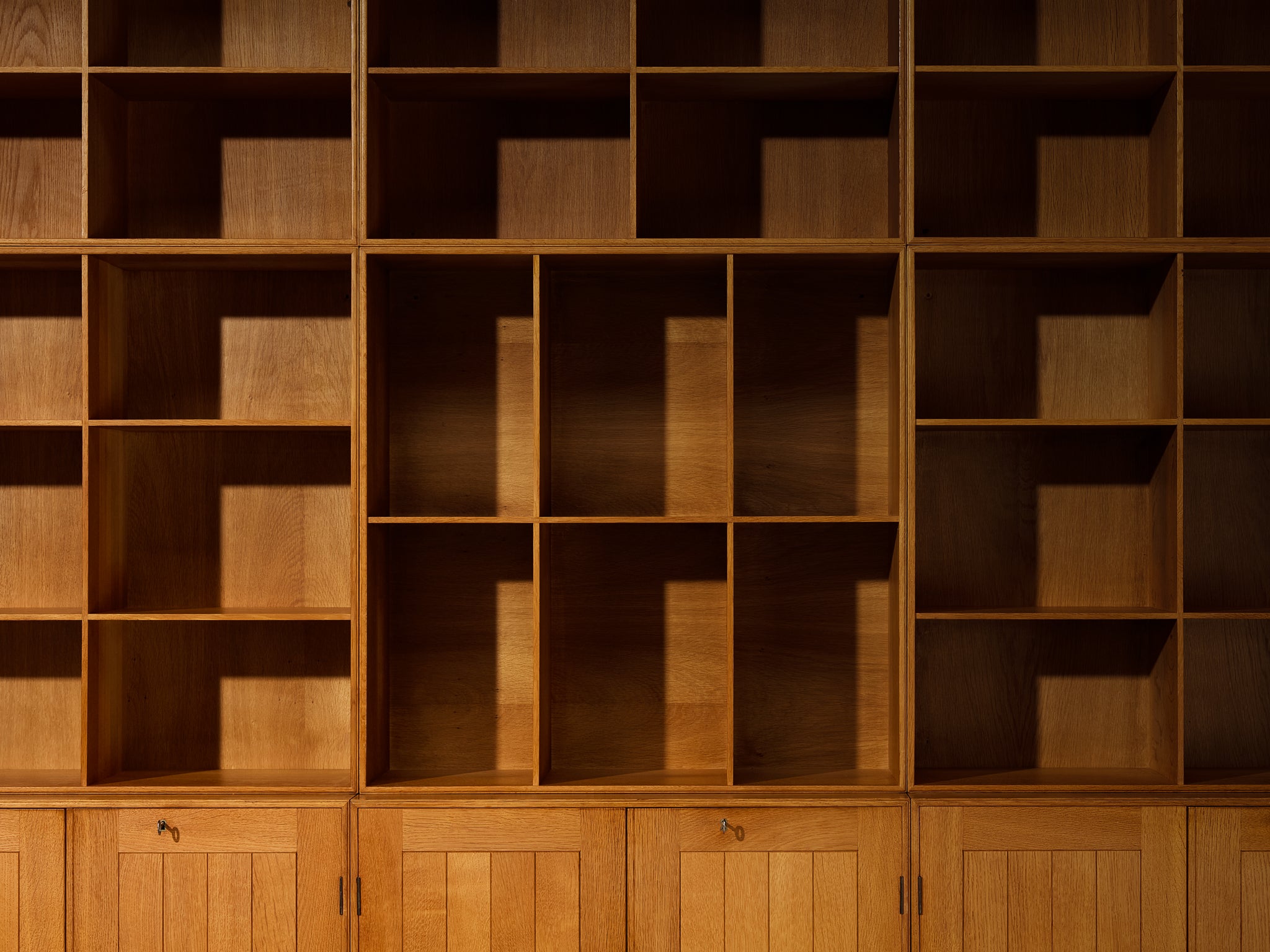 Mogens Koch for Rud Radmussen Modular Library in Oak Case pieces and storage cabinets Morentz