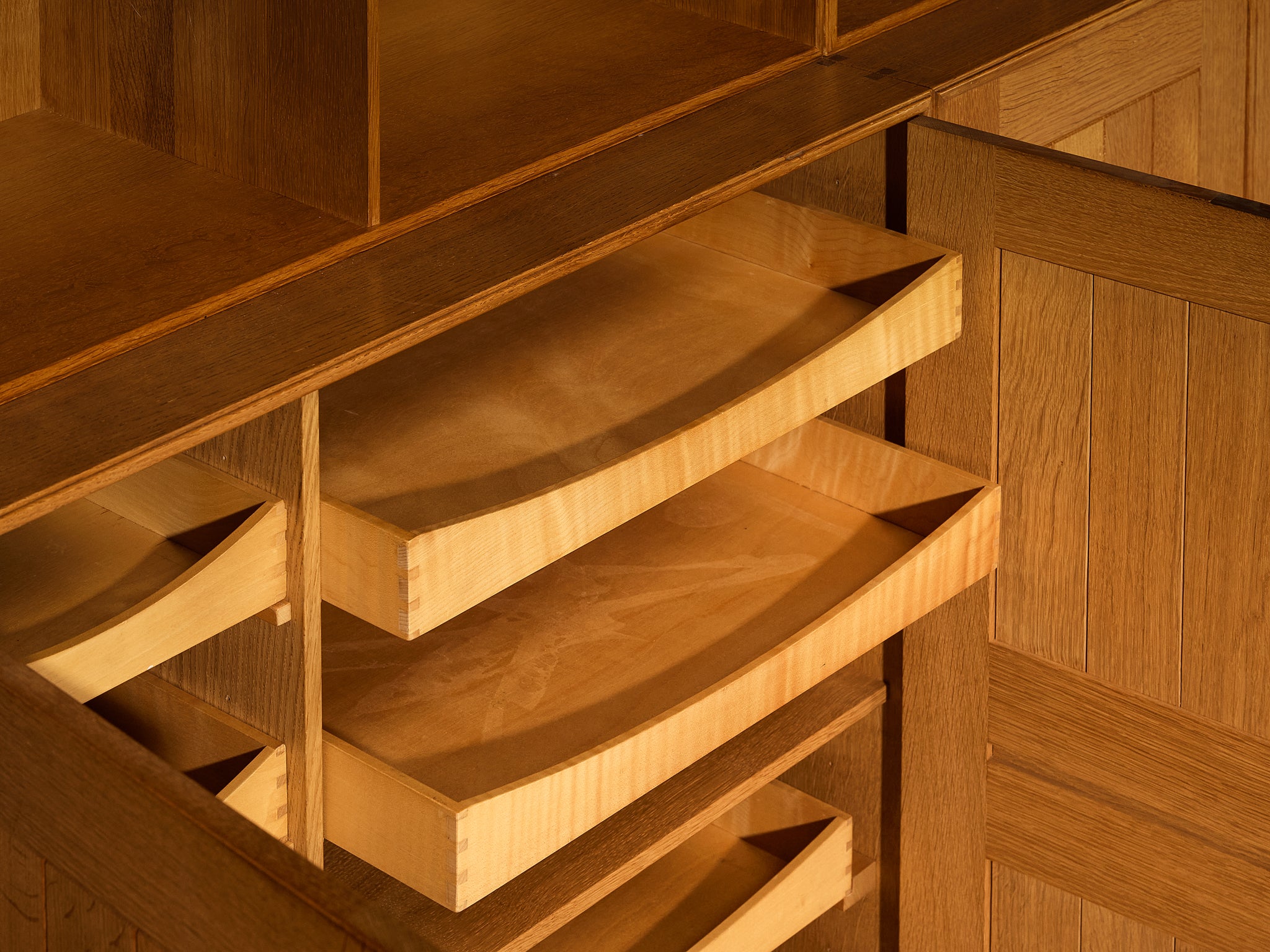 Mogens Koch for Rud Radmussen Modular Library in Oak Case pieces and storage cabinets Morentz