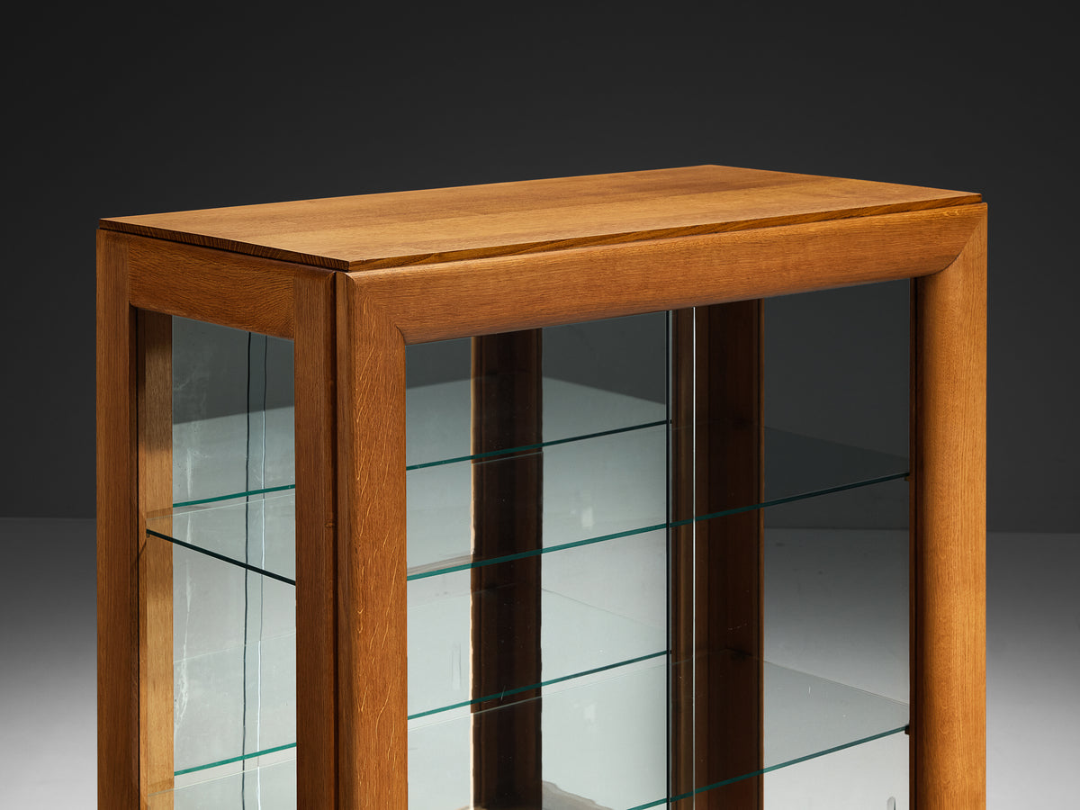 Art Deco Showcase in Oak and Glass and Decorative Copper Detailing Case pieces and storage cabinets Morentz