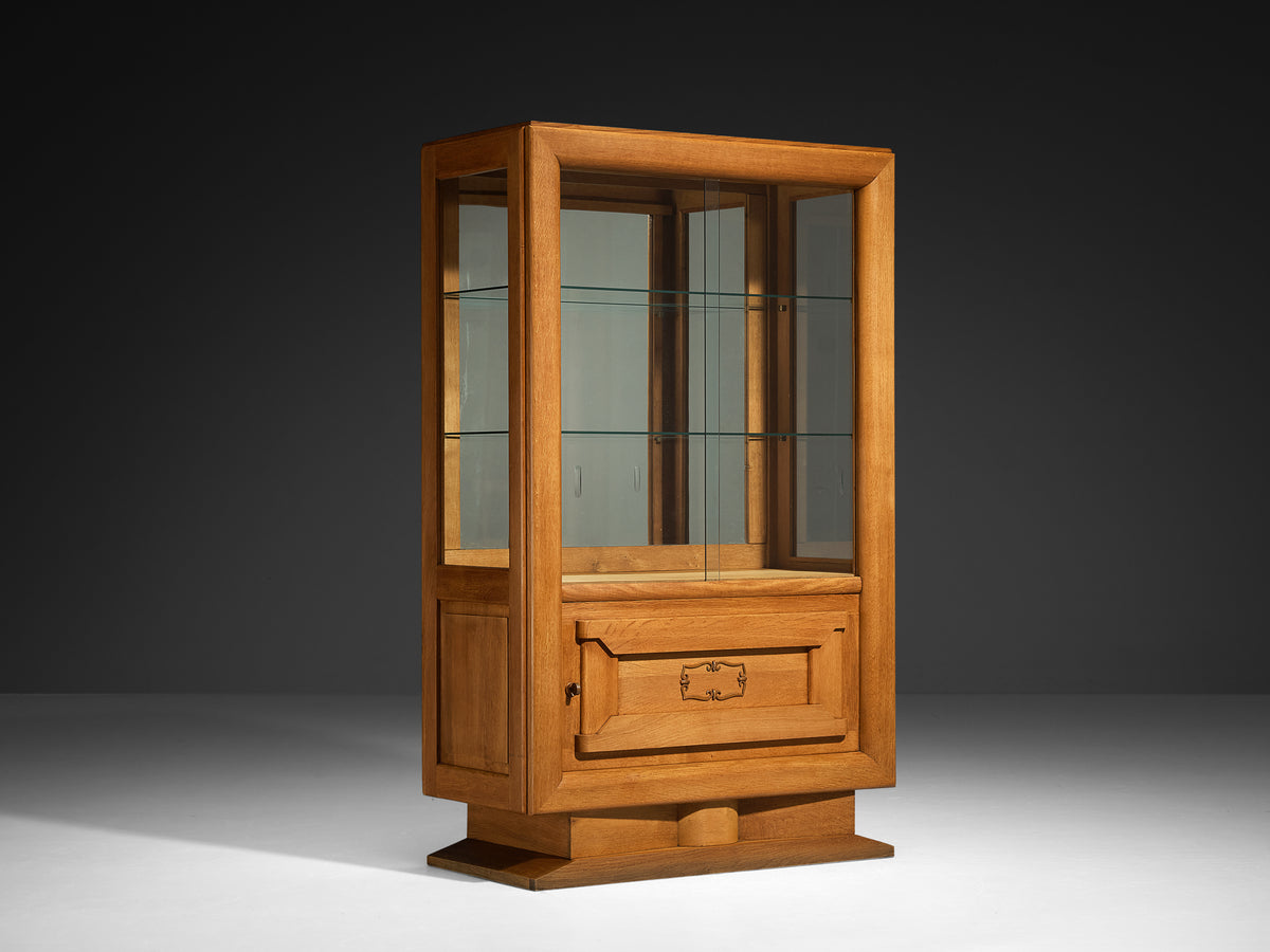Art Deco Showcase in Oak and Glass and Decorative Copper Detailing Case pieces and storage cabinets Morentz