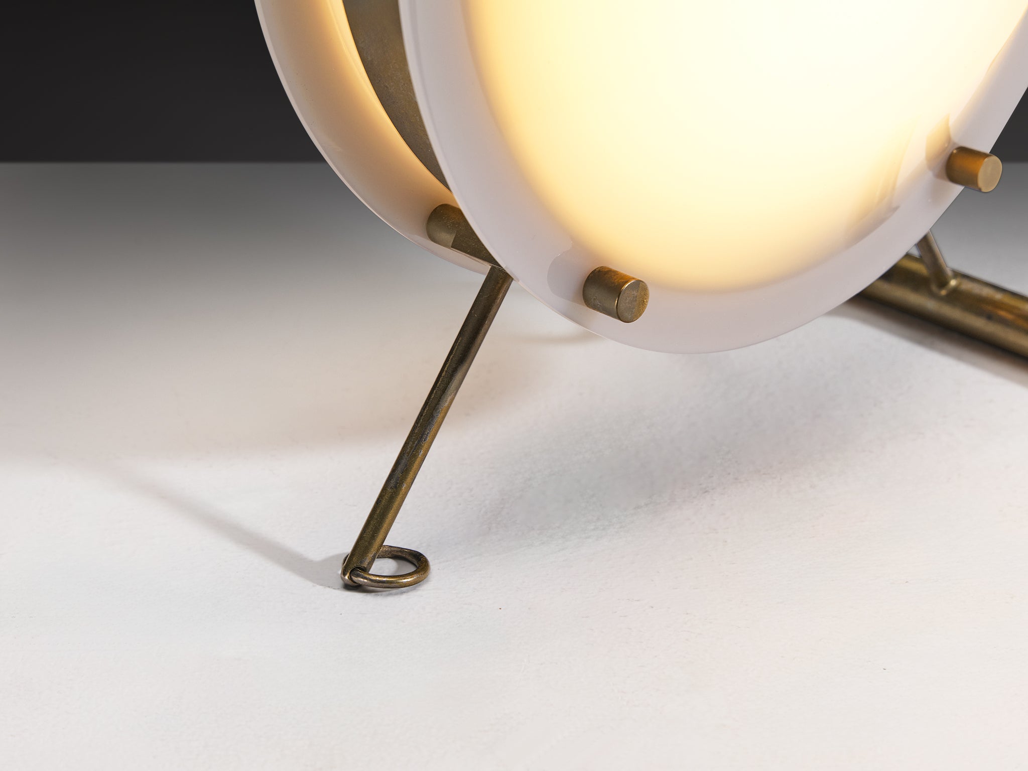 Rare Tito Agnoli for O-Luce '260' Table Lamp in Perspex and Brass Lighting Morentz