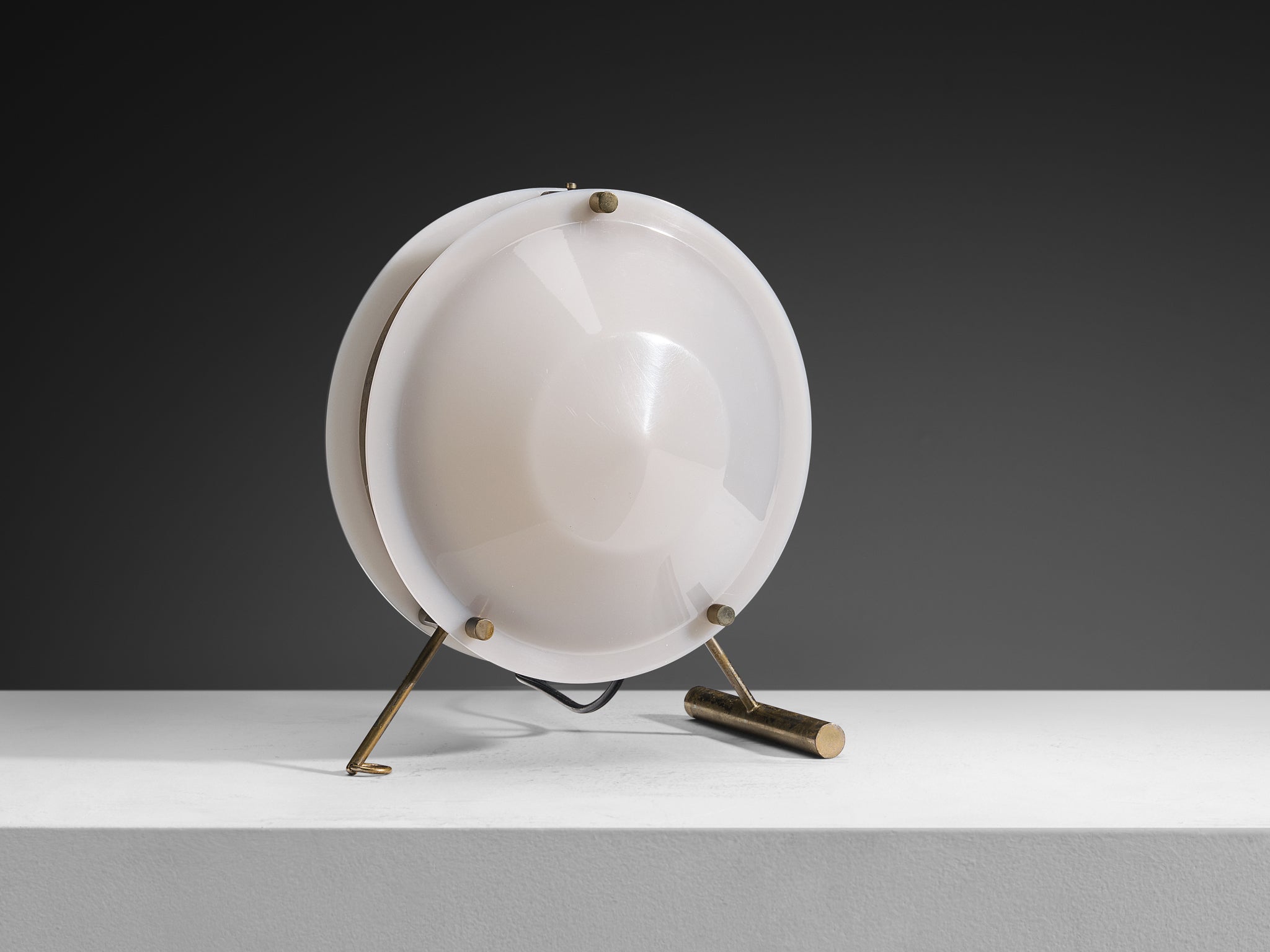 Rare Tito Agnoli for O-Luce '260' Table Lamp in Perspex and Brass Lighting Morentz