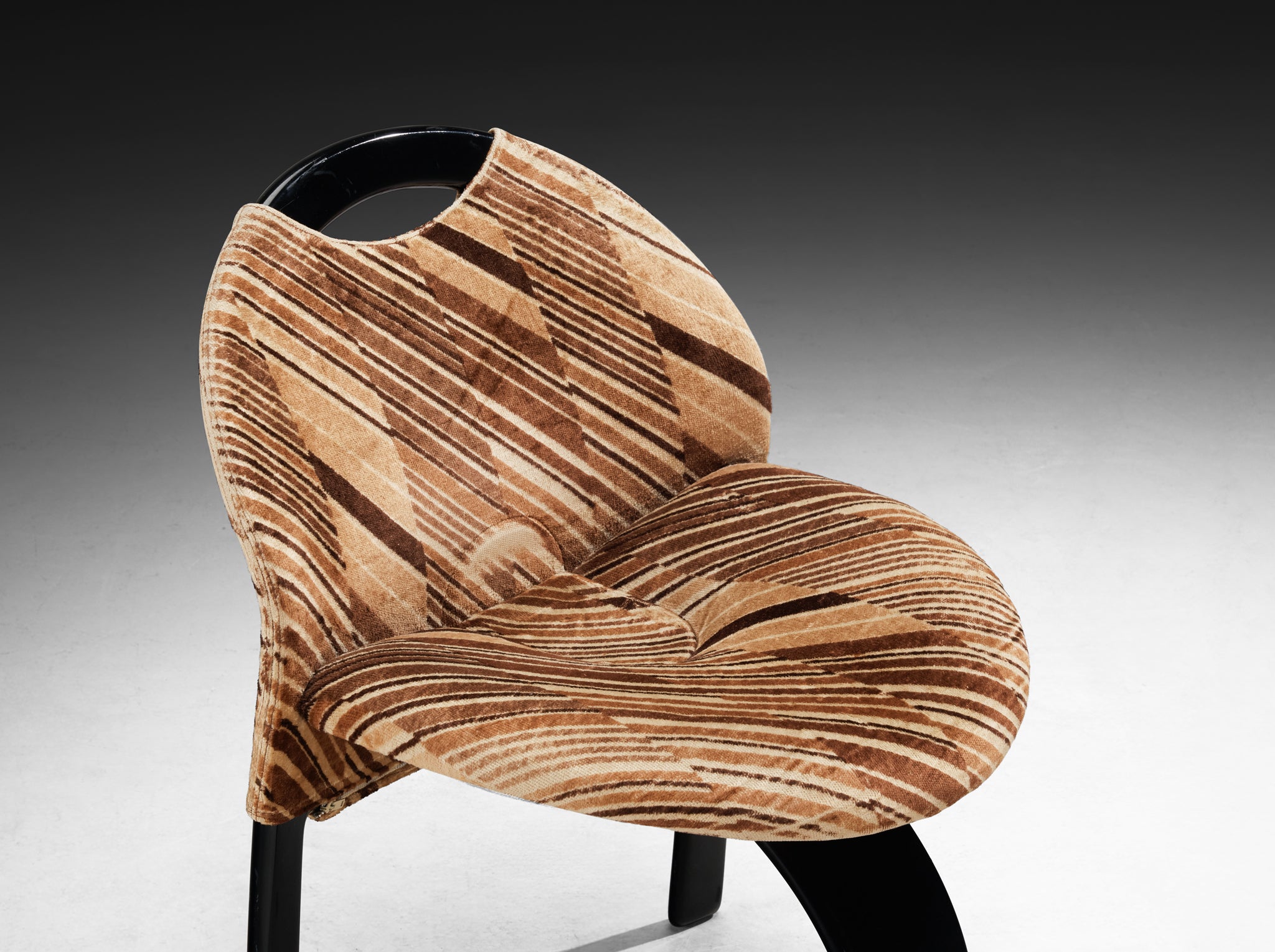 Giovanni Offredi for Saporiti Set of Four 'Sail' Dining Chairs in Velvet Seating Morentz