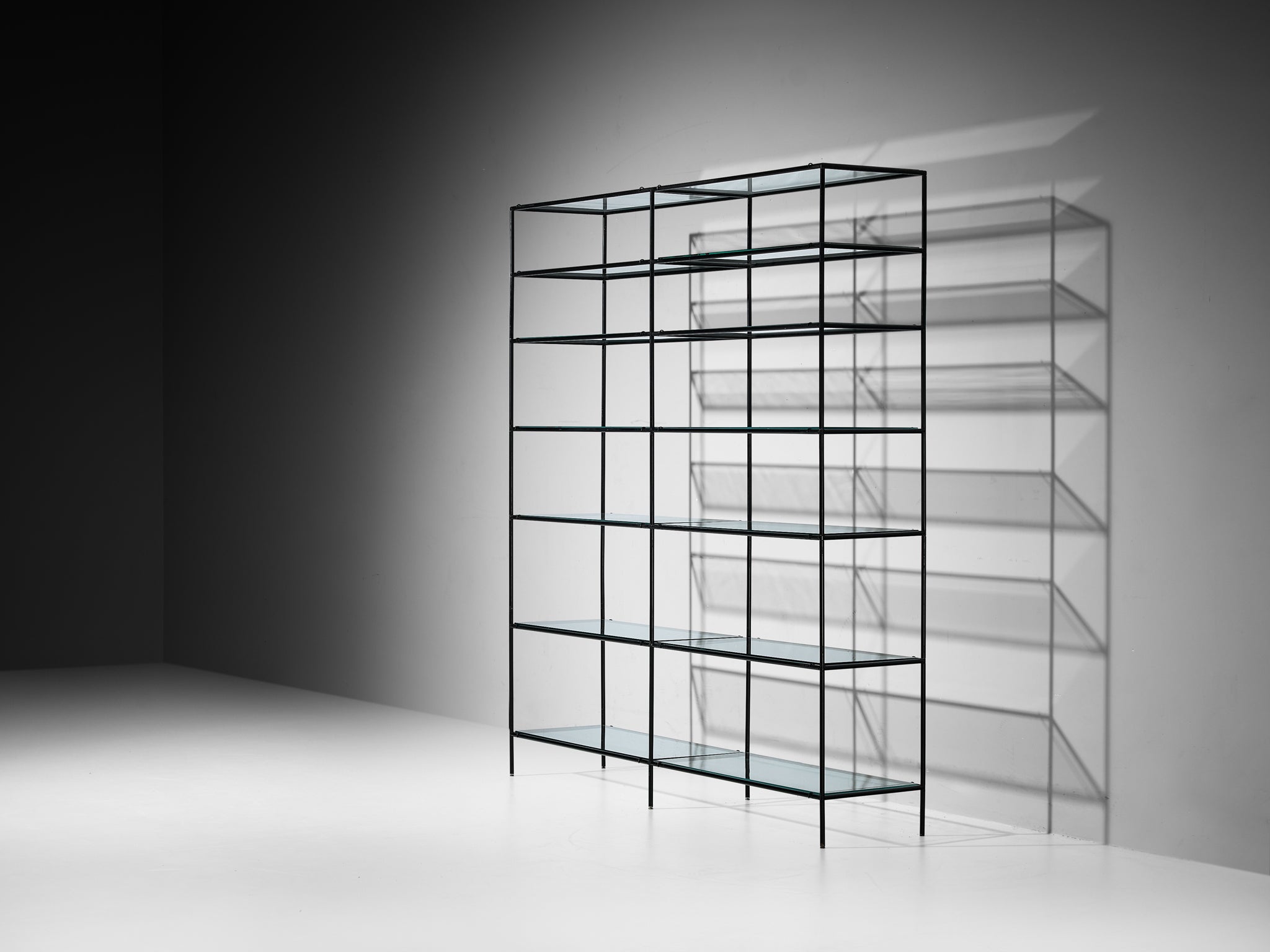 Poul Cadovius Wall Unit in Metal and Glass Case pieces and storage cabinets Morentz