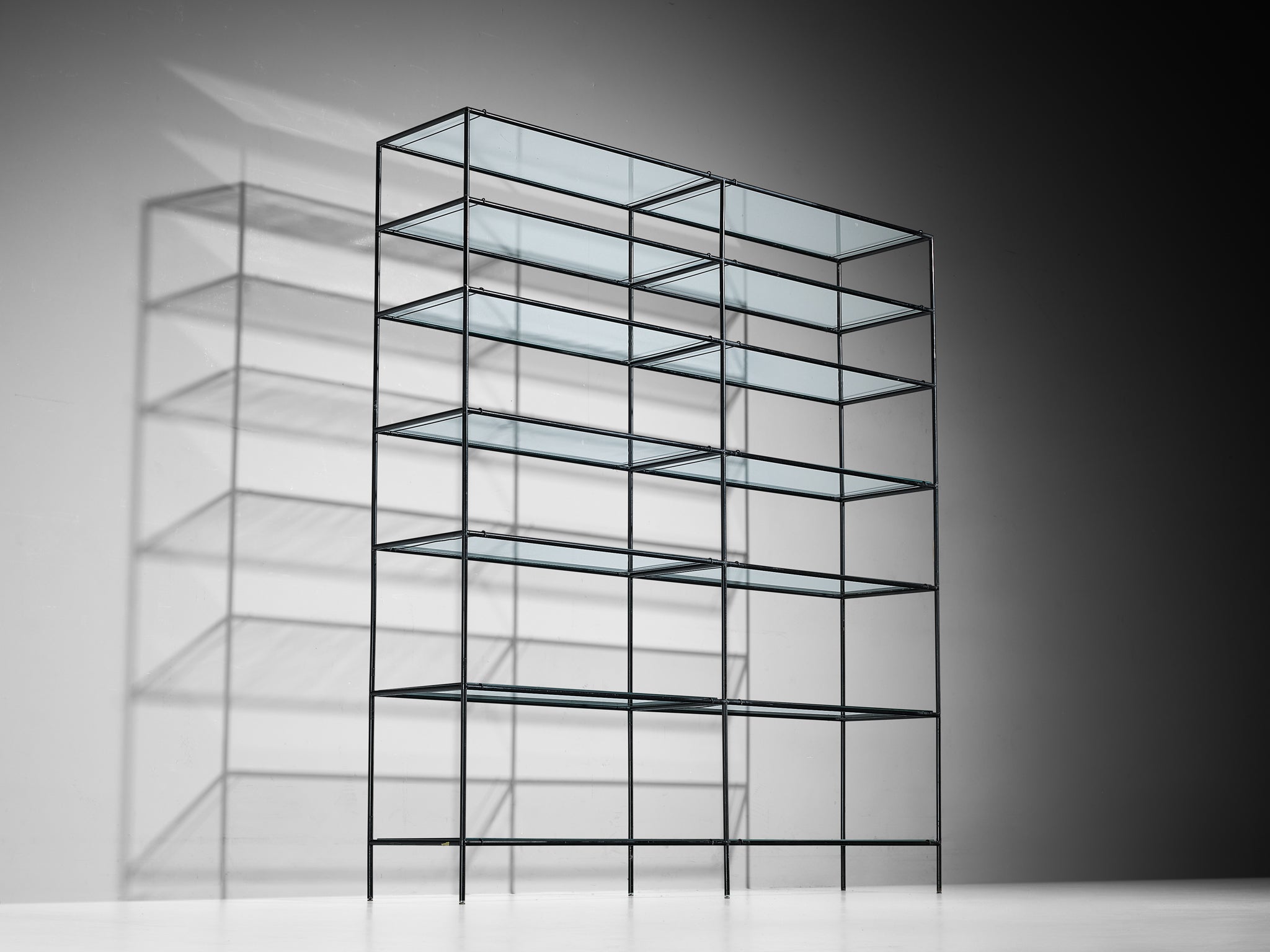 Poul Cadovius Wall Unit in Metal and Glass Case pieces and storage cabinets Morentz