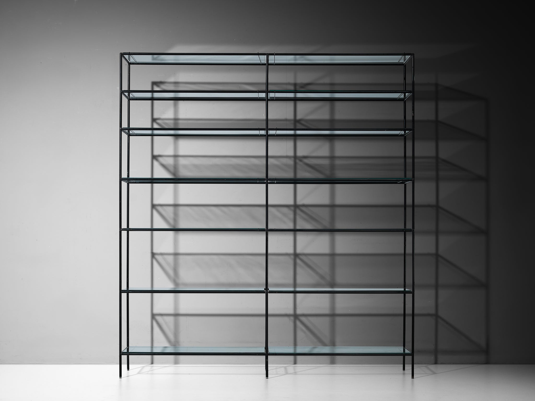 Poul Cadovius Wall Unit in Metal and Glass Case pieces and storage cabinets Morentz