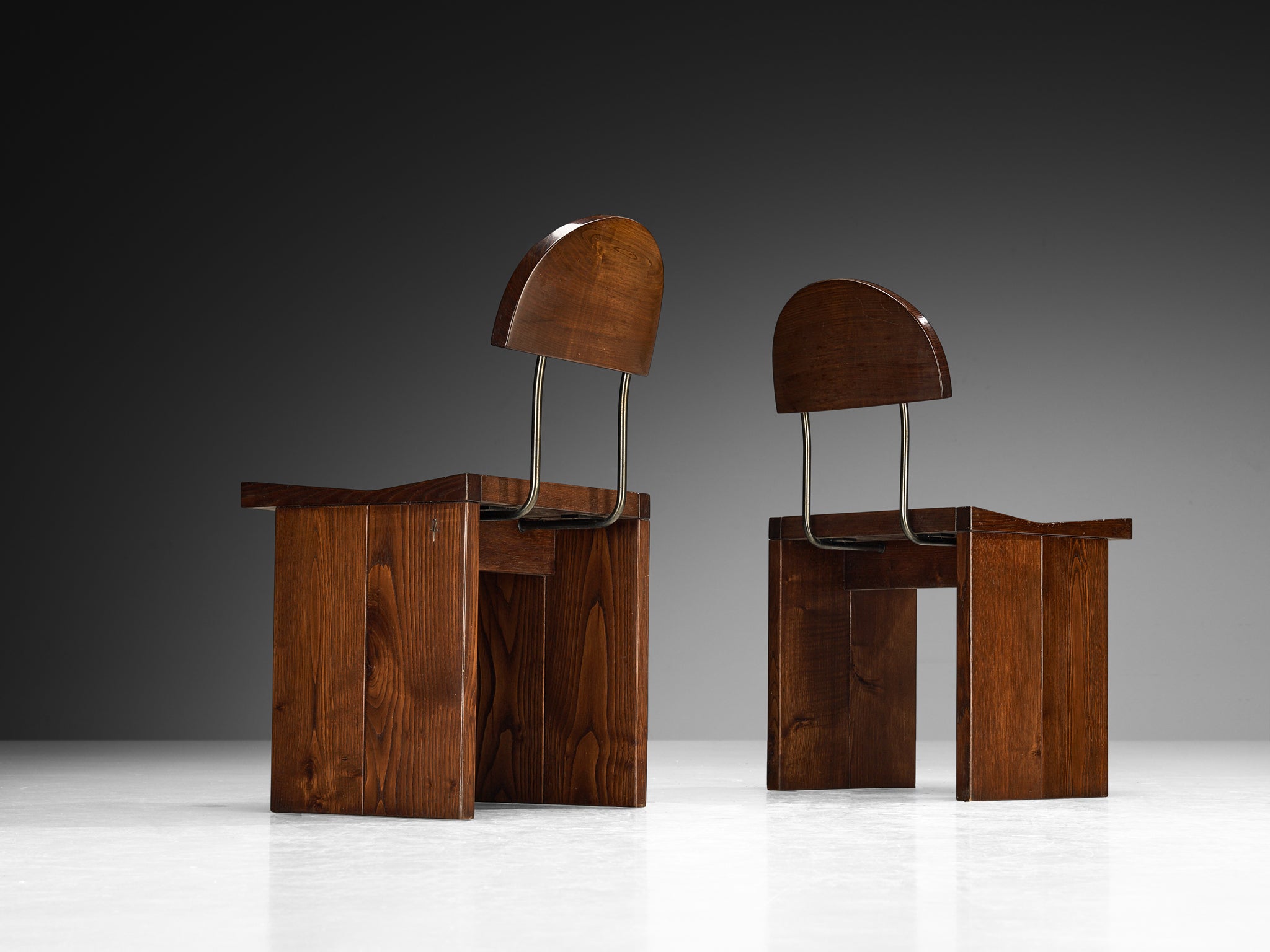 Tito Agnoli Set of Six 'Ilex' Dining Chairs in Solid Oak