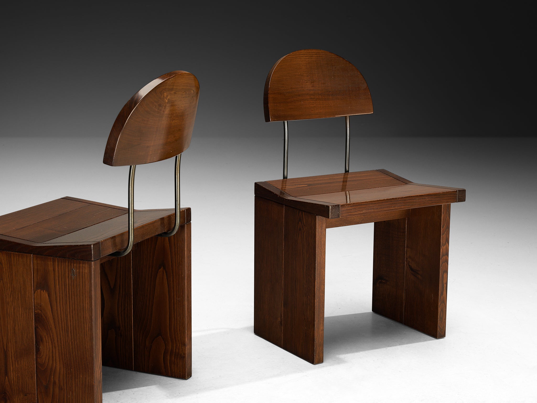 Tito Agnoli Set of Six 'Ilex' Dining Chairs in Solid Oak Seating Morentz