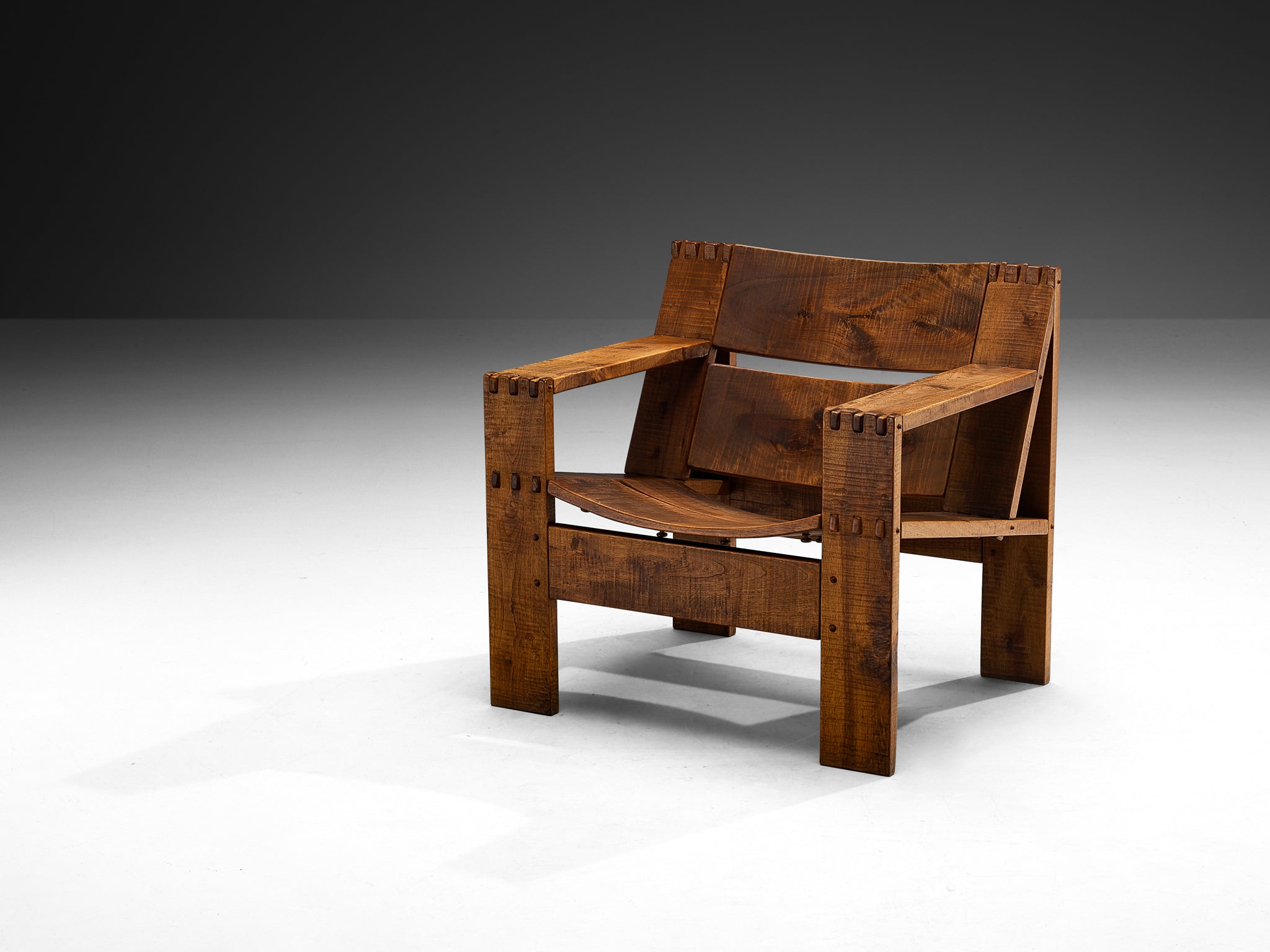 Giuseppe Rivadossi for Officina Rivadossi 'Rocca' Lounge Chair in Walnut Seating Morentz