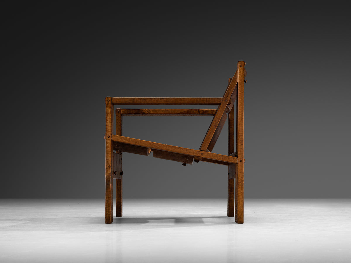Giuseppe Rivadossi for Officina Rivadossi 'Rocca' Lounge Chair in Walnut Seating Morentz