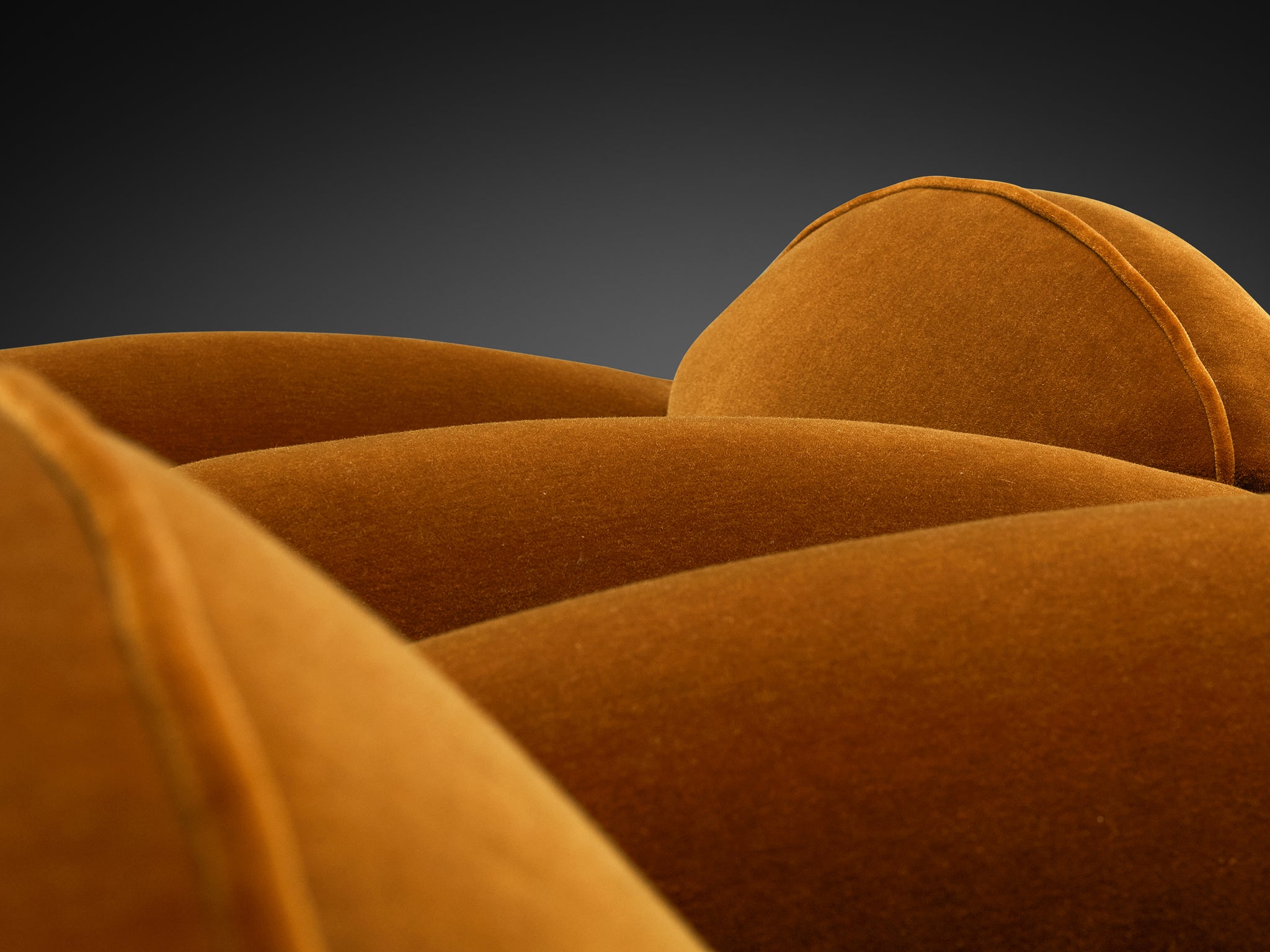 Rare René Drouet Pair of Lounge Chairs in Caramel Mohair by Pierre Frey Seating Morentz