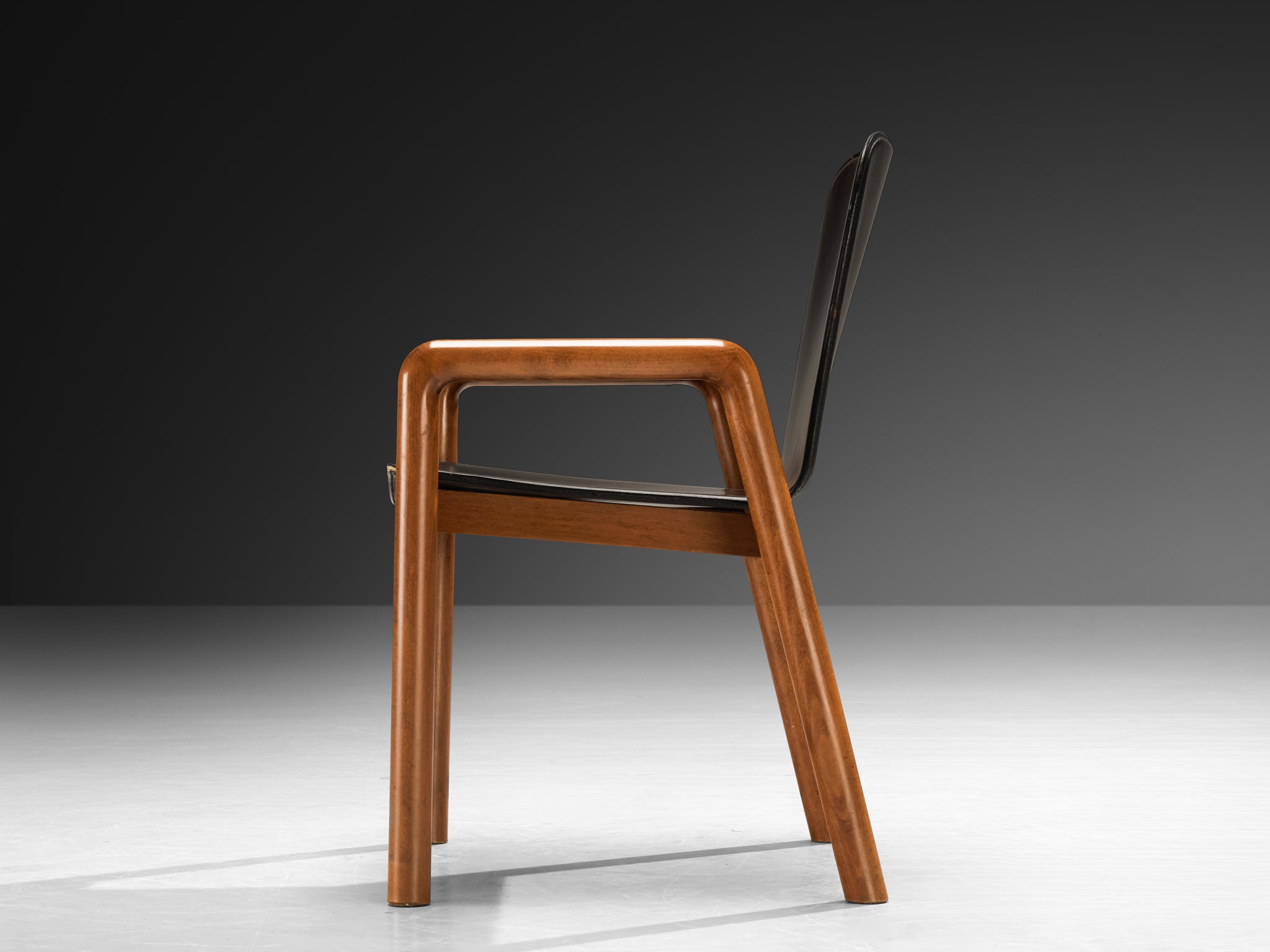 Guido Faleschini for I4 Mariani Set of Ten 'Dilos' Dining Chairs in Leather and Wood Seating Morentz