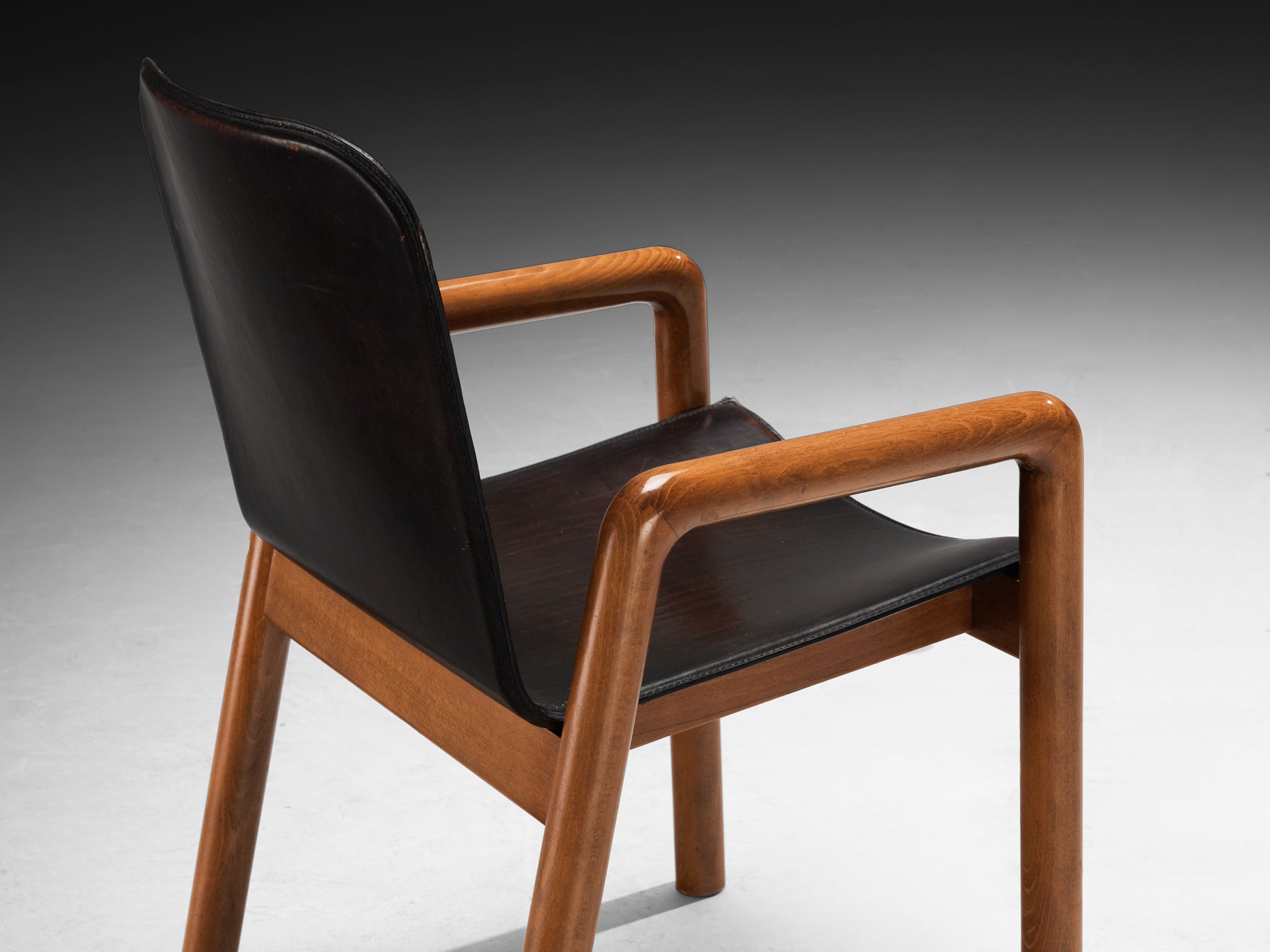 Guido Faleschini for I4 Mariani Set of Ten 'Dilos' Dining Chairs in Leather and Wood Seating Morentz