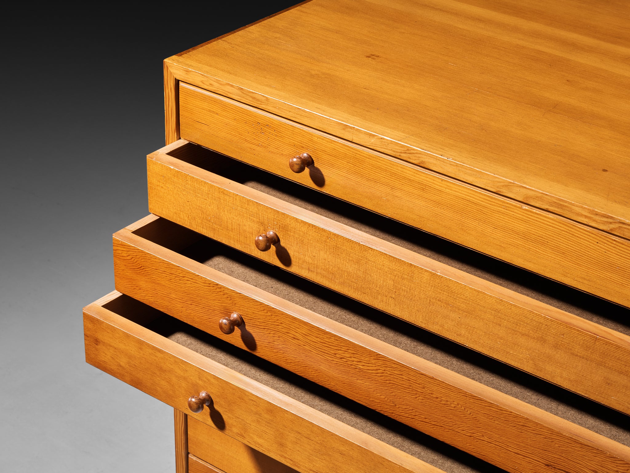 Rare Jørgen Magnussen for Peder Pedersen Chest of Drawers in Pine and Iron