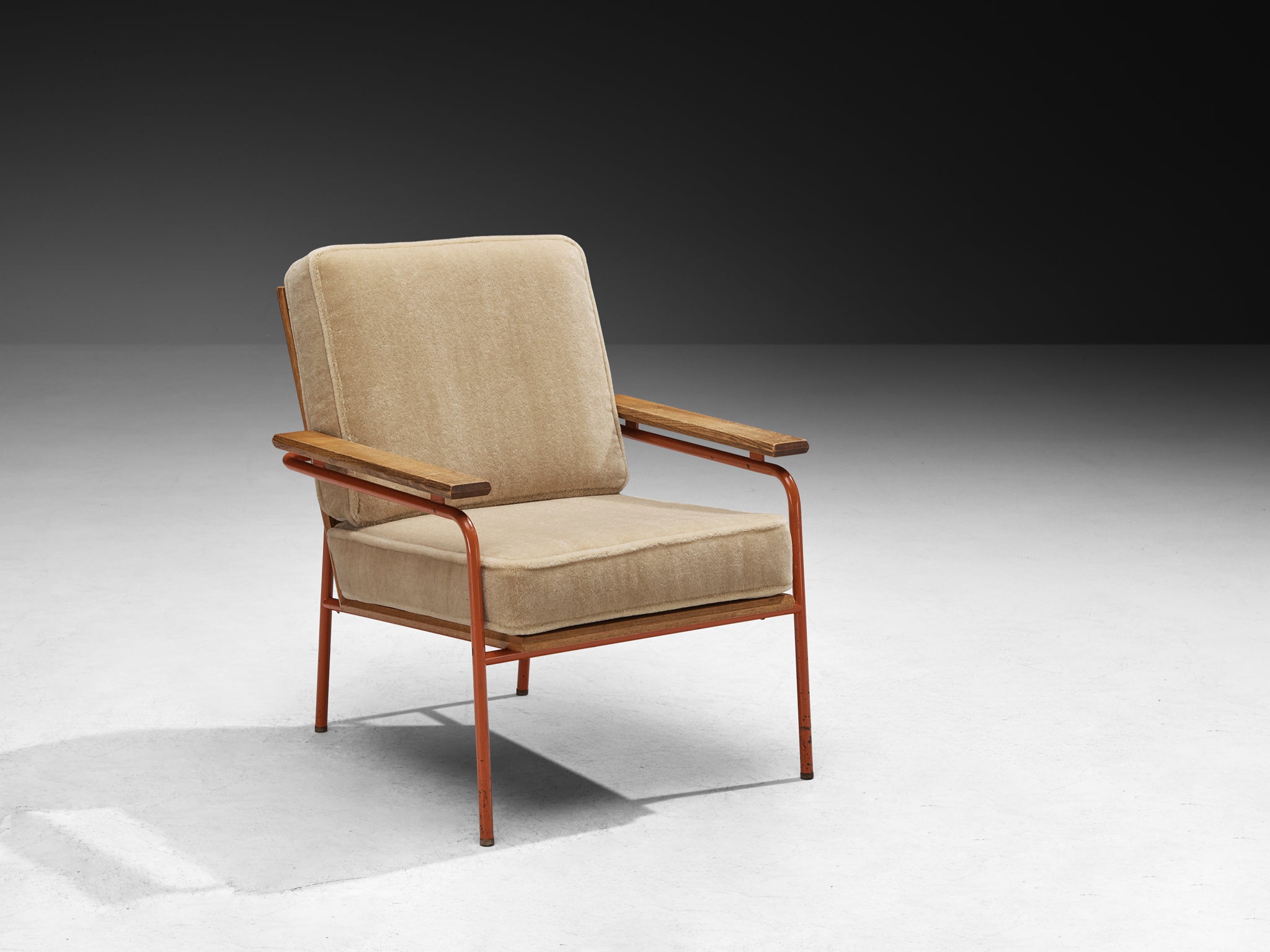 Unique Jørgen Magnussen for Peder Pedersen Pair of Lounge Chairs in Beige Mohair by Pierre Frey