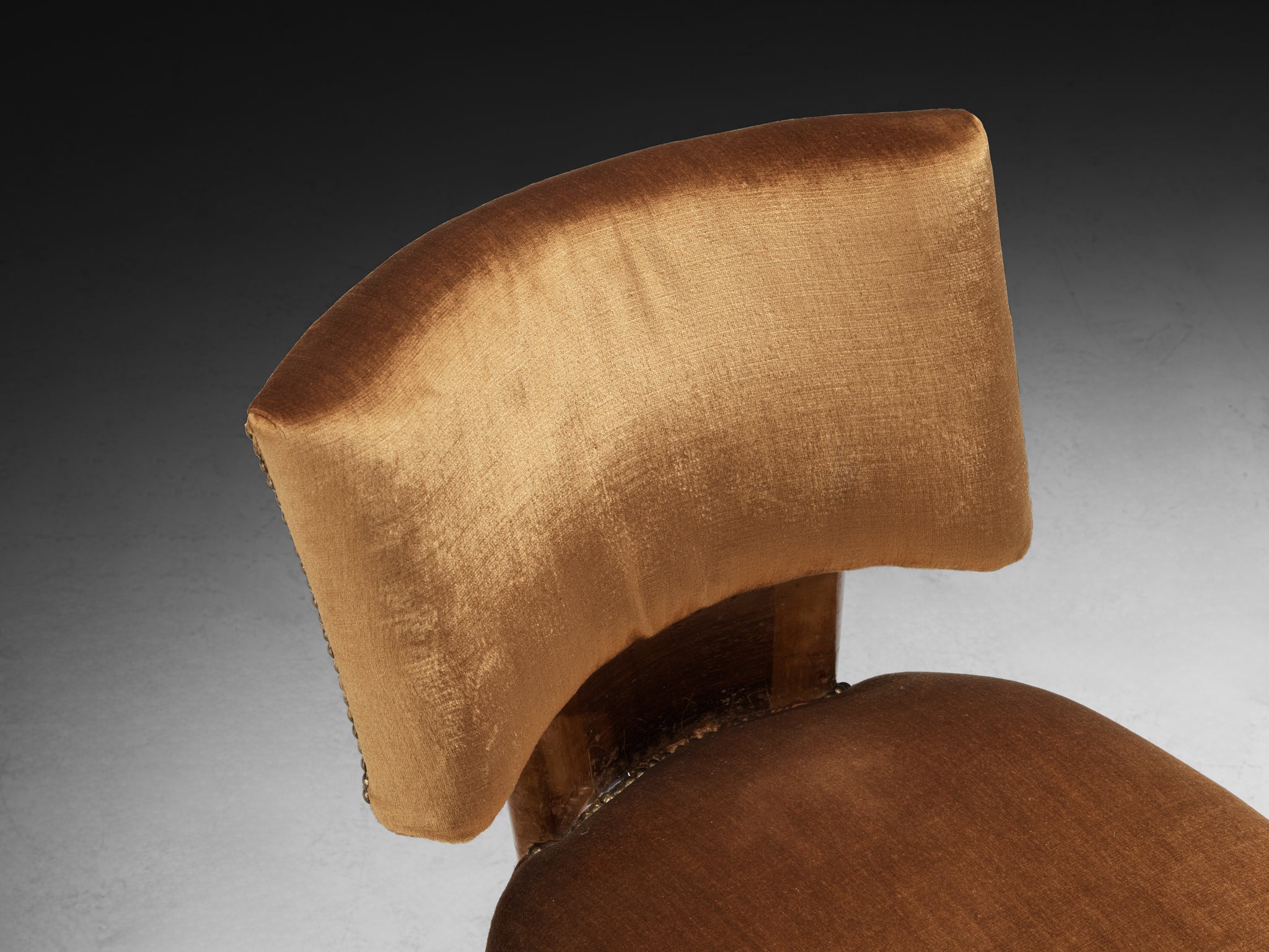 Ernesto Valabrega for Vittorio Valabrega Pair of Chairs in Walnut Seating Morentz