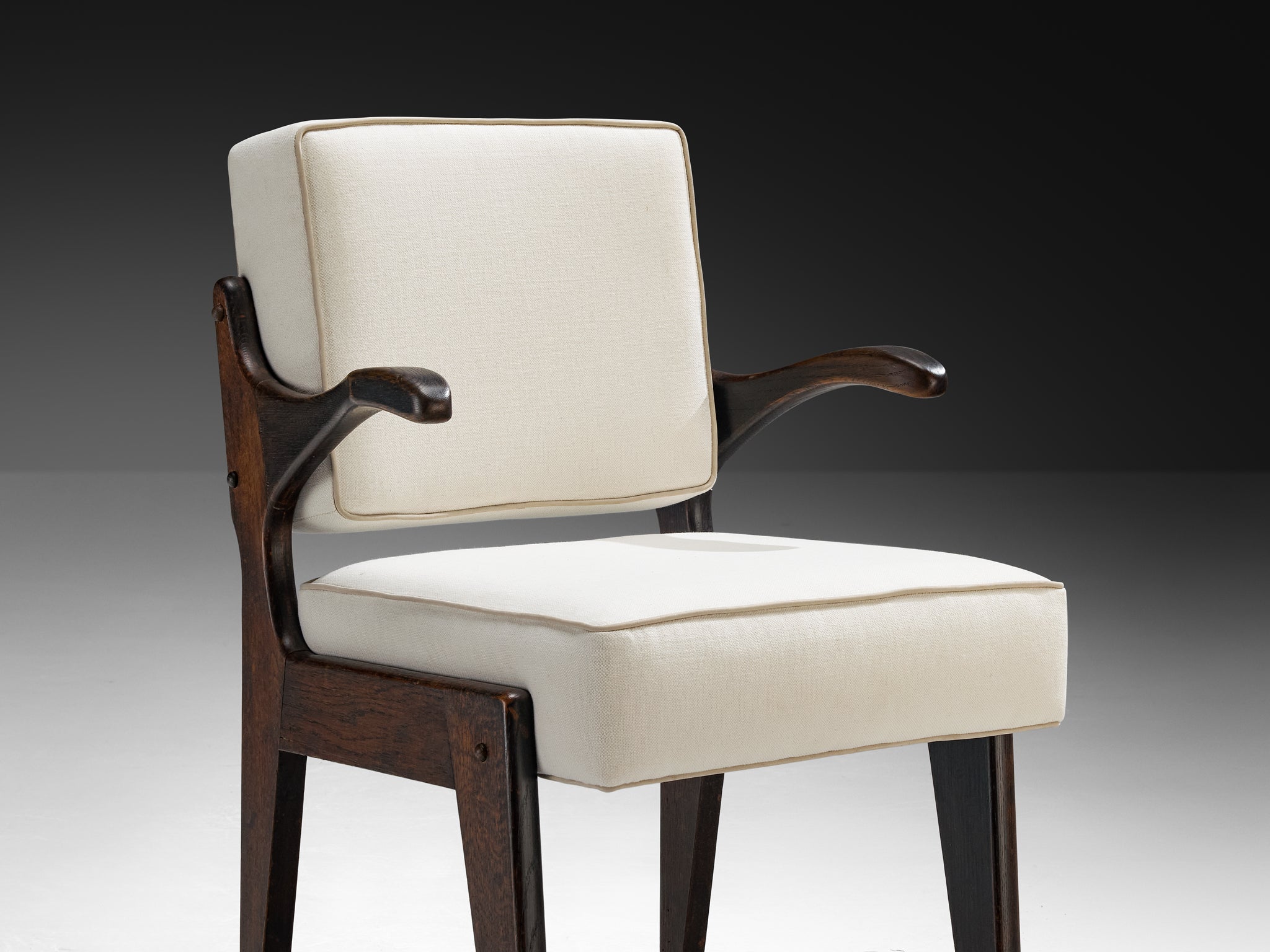 Guillerme & Chambron for Votre Maison Pair of 'Bridge Etudiant' Armchairs Seating Morentz
