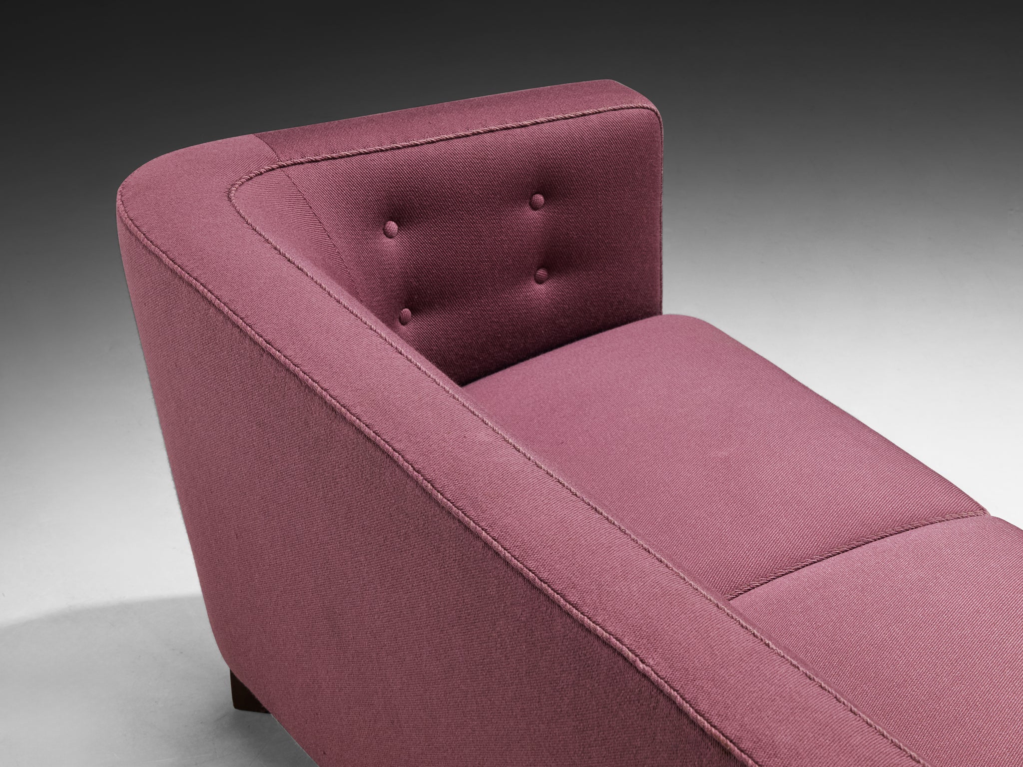 1930s Danish Three Seat Sofa in Soft Purple Colored Fabric Seating Morentz