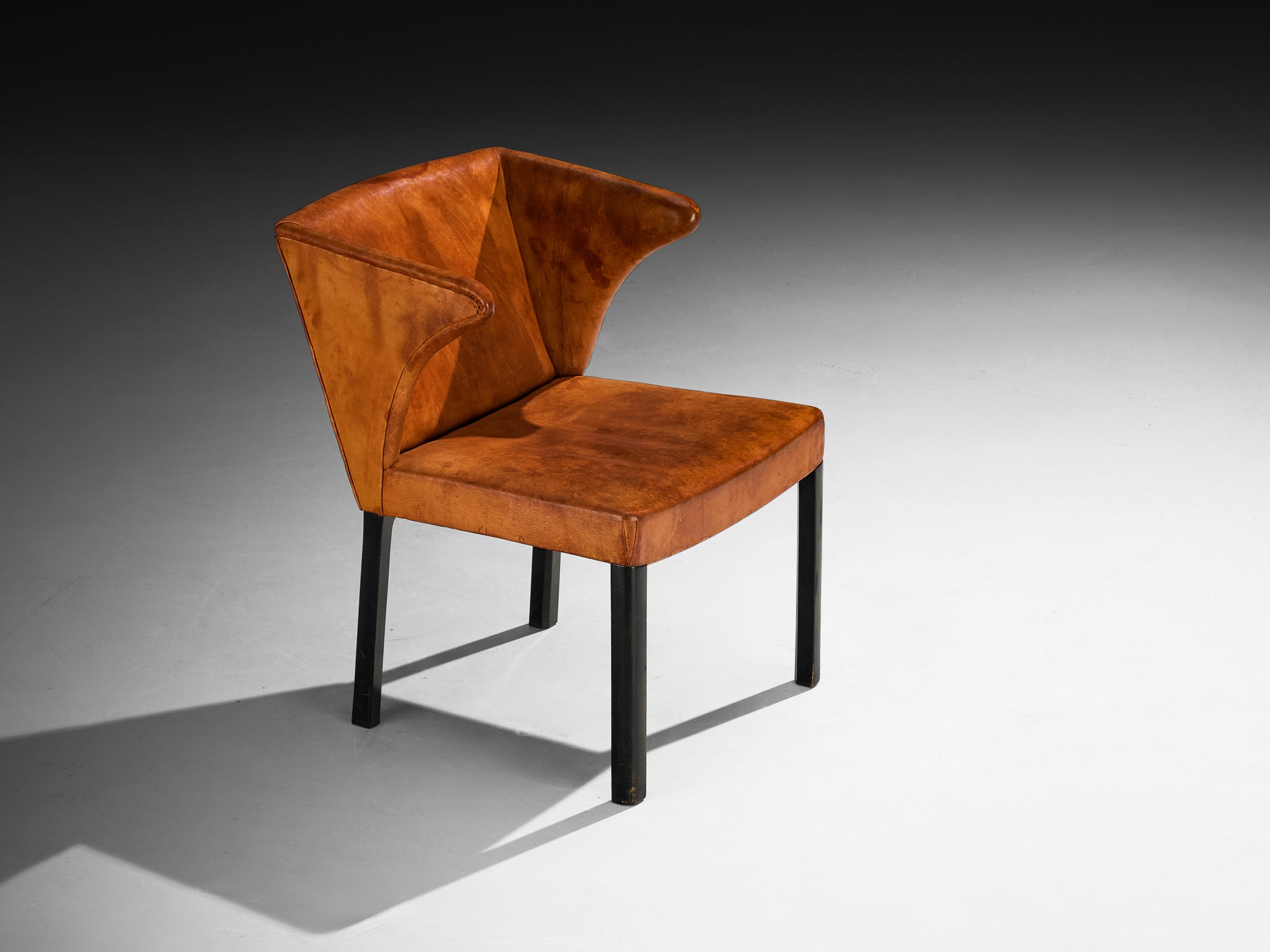 Frits Henningsen Armchair in Patinated Cognac Niger Leather Seating Morentz