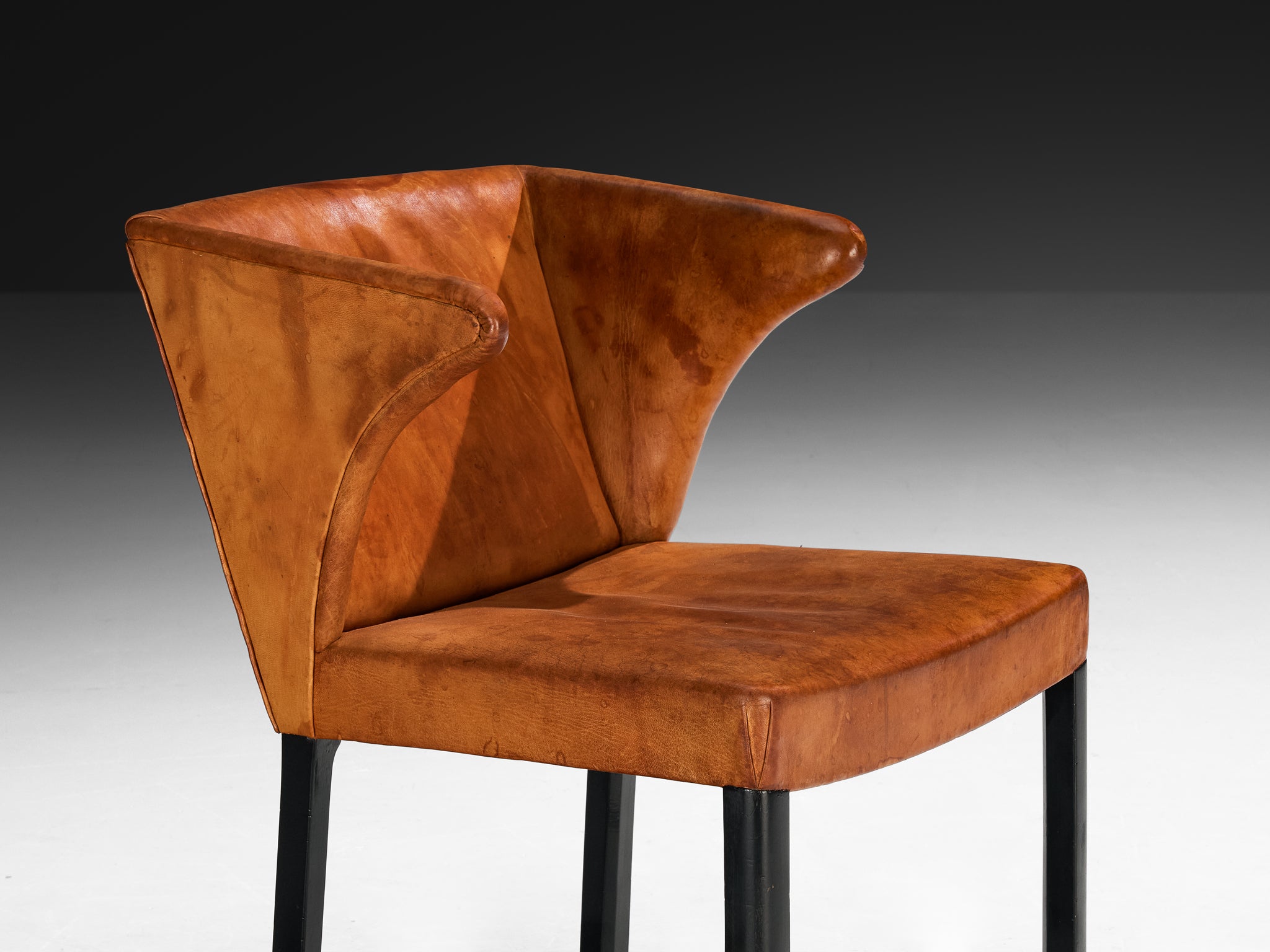 Frits Henningsen Armchair in Patinated Cognac Niger Leather Seating Morentz