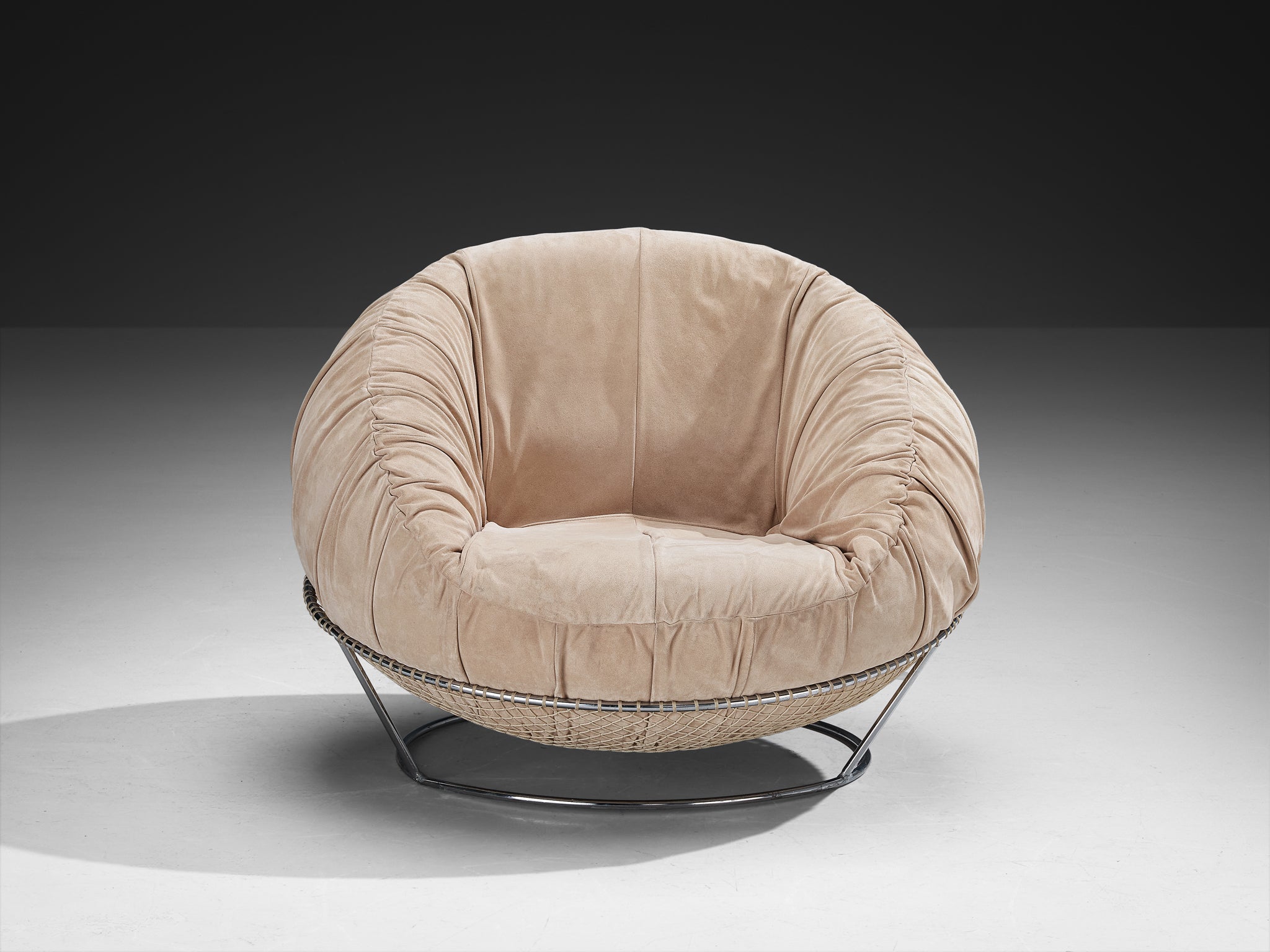Percival Lafer 'MP 87' Lounge Chair in Beige Suede Seating Morentz