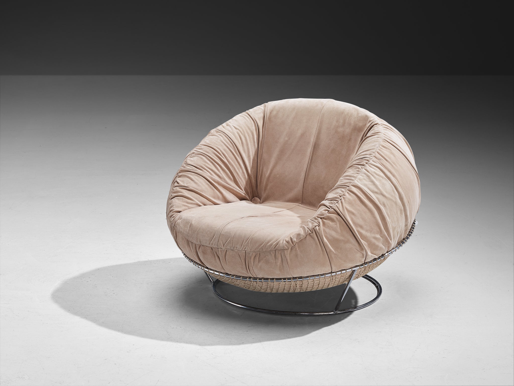 Percival Lafer 'MP 87' Lounge Chair in Beige Suede