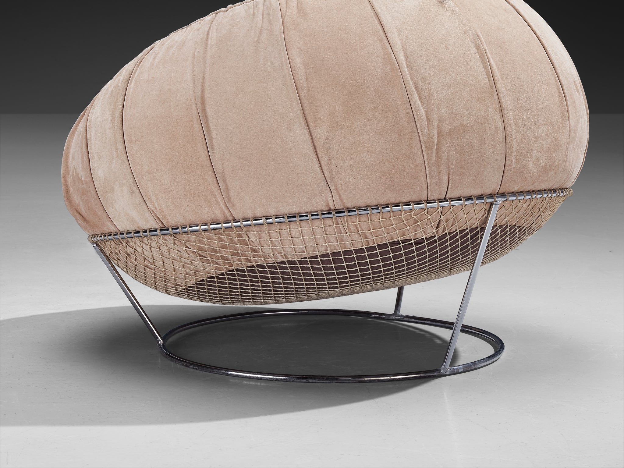 Percival Lafer 'MP 87' Lounge Chair in Beige Suede