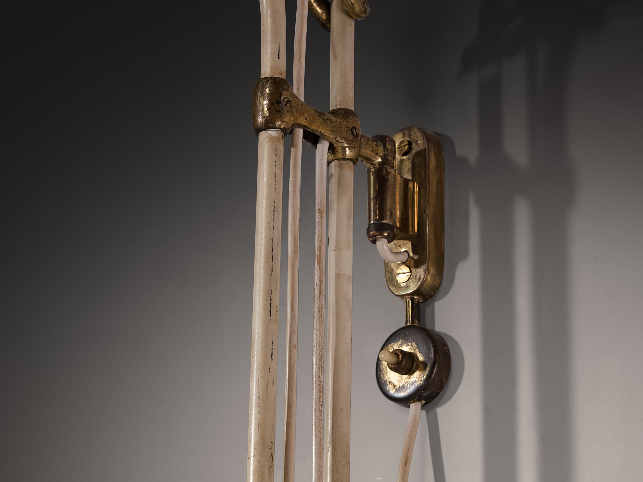 Franco Buzzi for O-Luce Wall Light in Brass and Aluminum Lighting Morentz