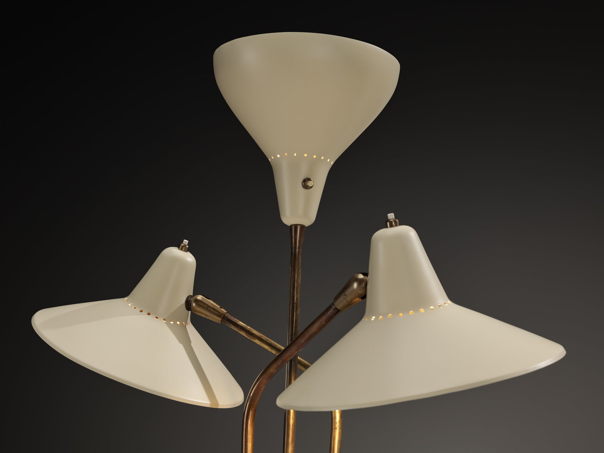 Rare Giuseppe Ostuni for O-Luce ’339/3’ Three-Armed Floor Lamp Lighting Morentz