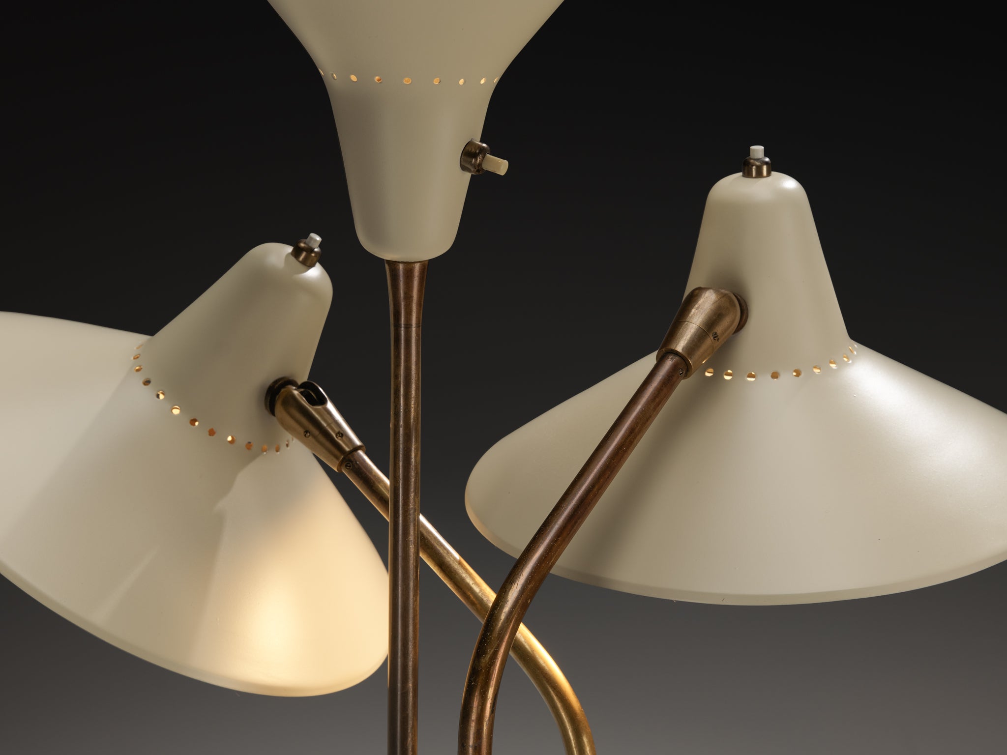 Rare Giuseppe Ostuni for O-Luce ’339/3’ Three-Armed Floor Lamp Lighting Morentz