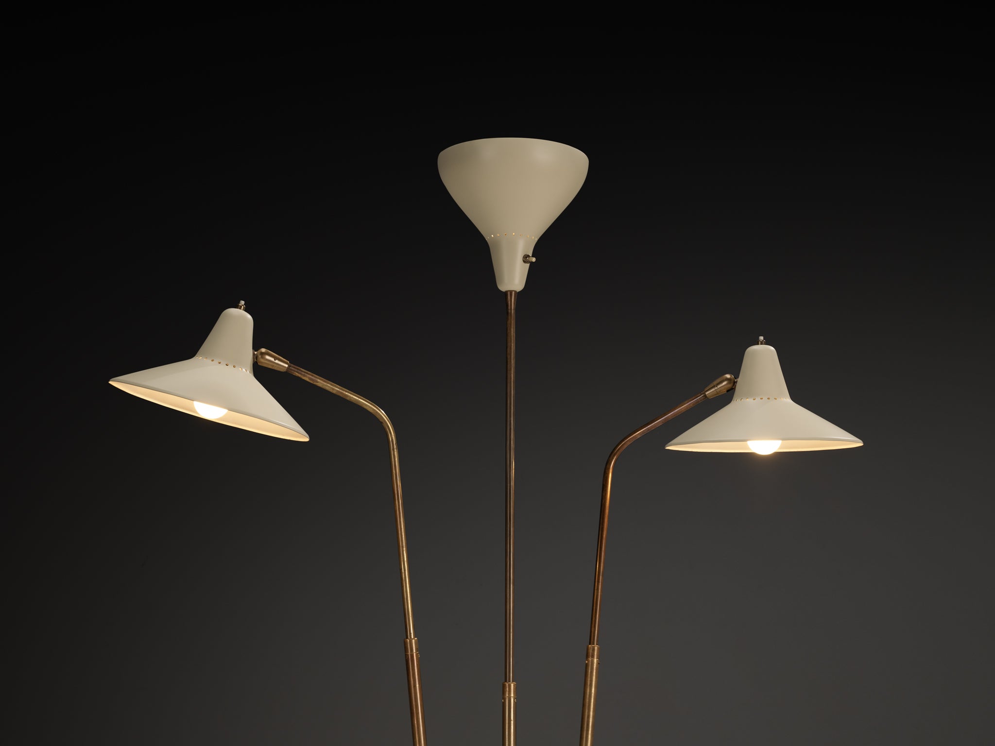 Rare Giuseppe Ostuni for O-Luce ’339/3’ Three-Armed Floor Lamp Lighting Morentz