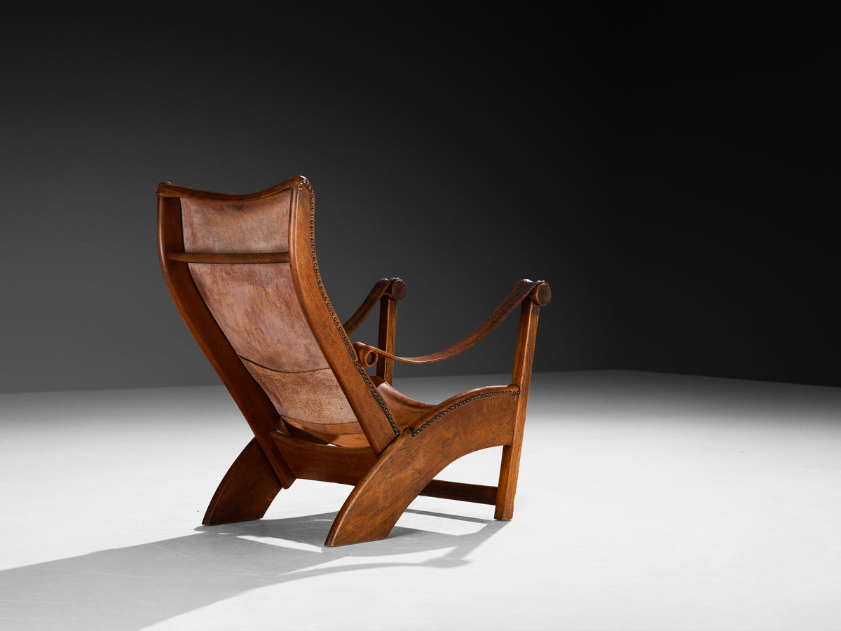 Mogens Voltelen for Ivan Schlechter 'Copenhagen' Lounge Chair in Cognac Leather and Teak Seating Morentz