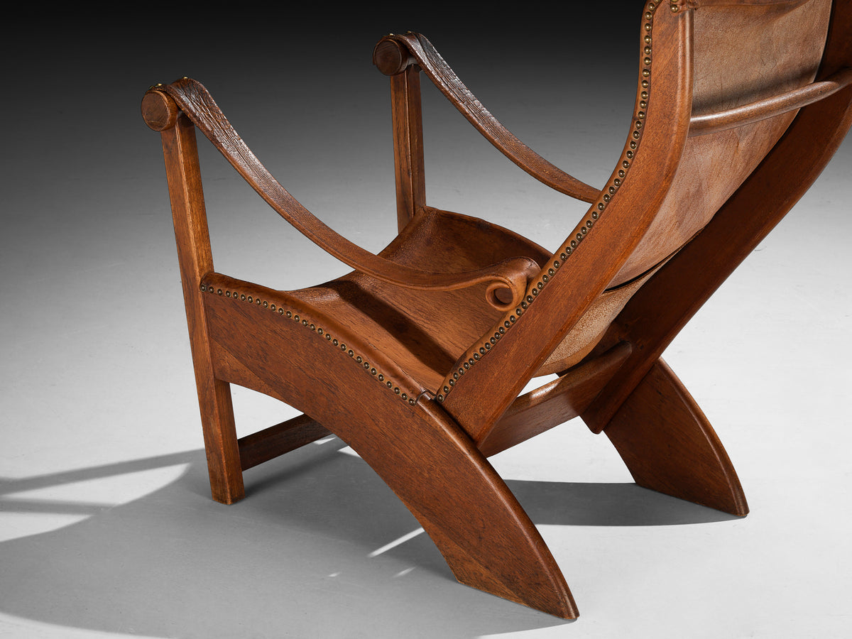 Mogens Voltelen for Ivan Schlechter 'Copenhagen' Lounge Chair in Cognac Leather and Teak Seating Morentz