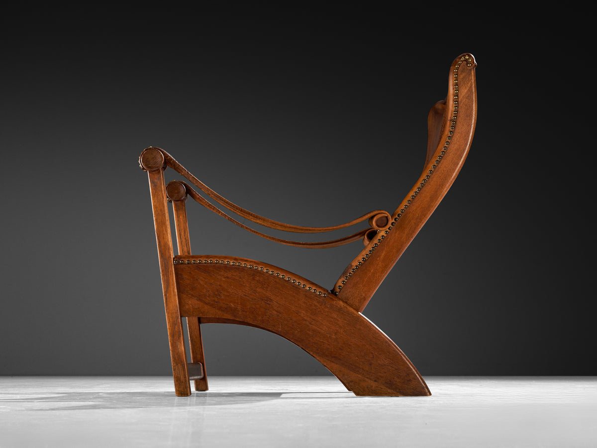 Mogens Voltelen for Ivan Schlechter 'Copenhagen' Lounge Chair in Cognac Leather and Teak Seating Morentz