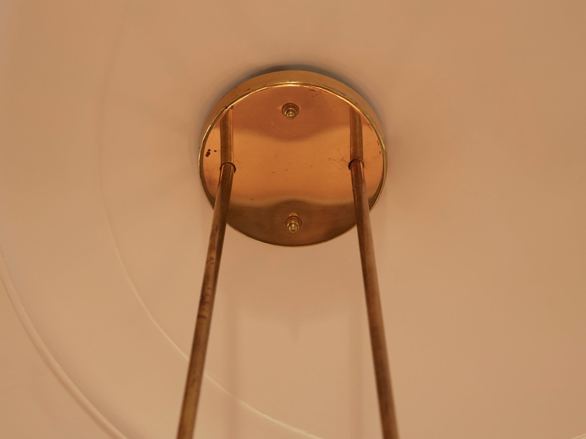 Very Large Paavo Tynell for Idman Monumental Chandelier in Brass Opal Glass 155cm/61in Lighting Morentz