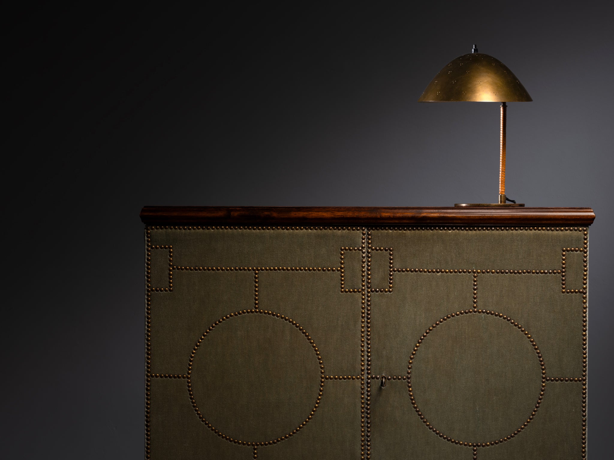 Paavo Tynell for Taito Oy '9209' Table Lamp in Brass and Cane Lighting Morentz