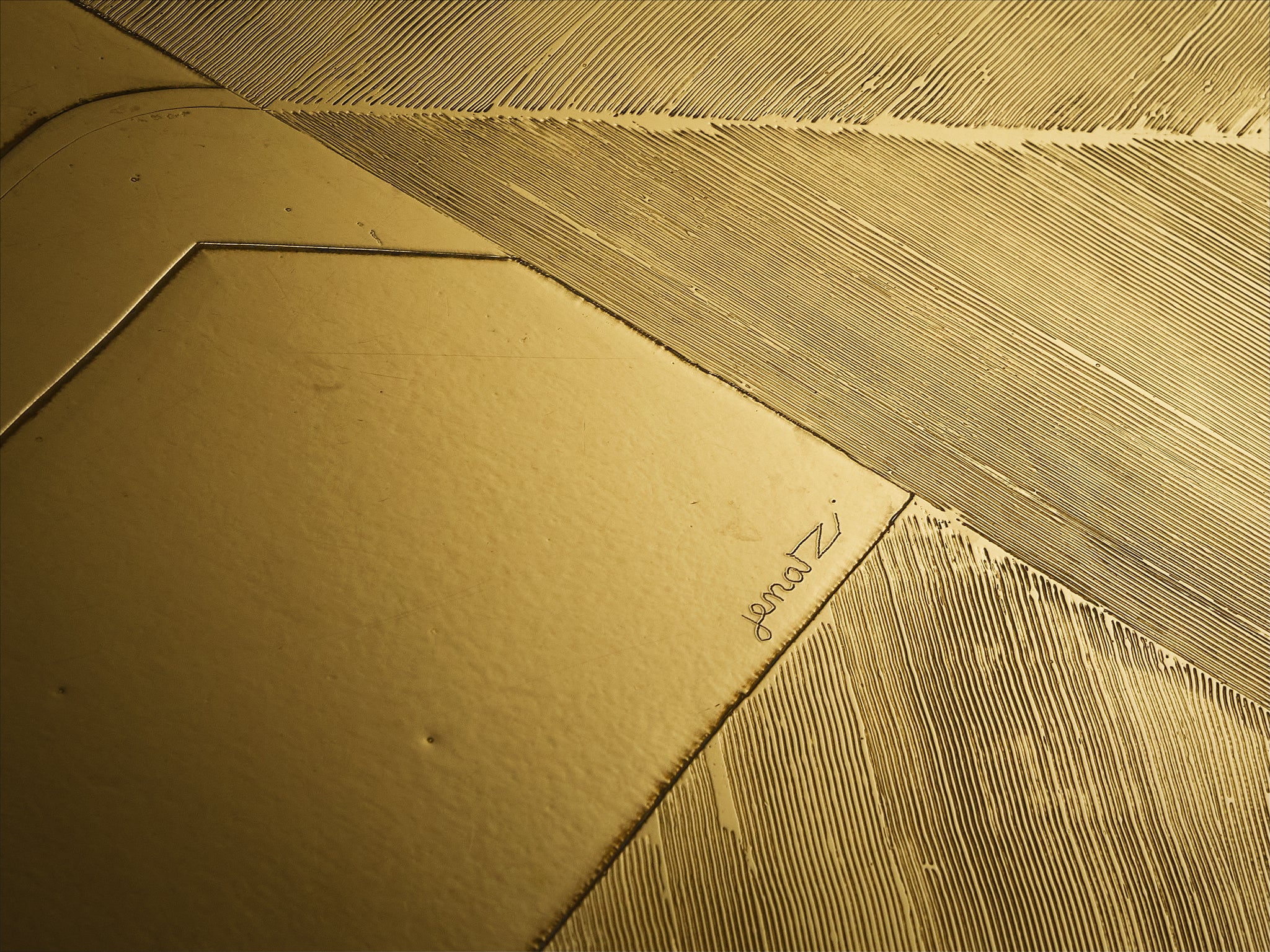 Nadie Jenatzy Coffee Table in Etched Brass Tables Morentz