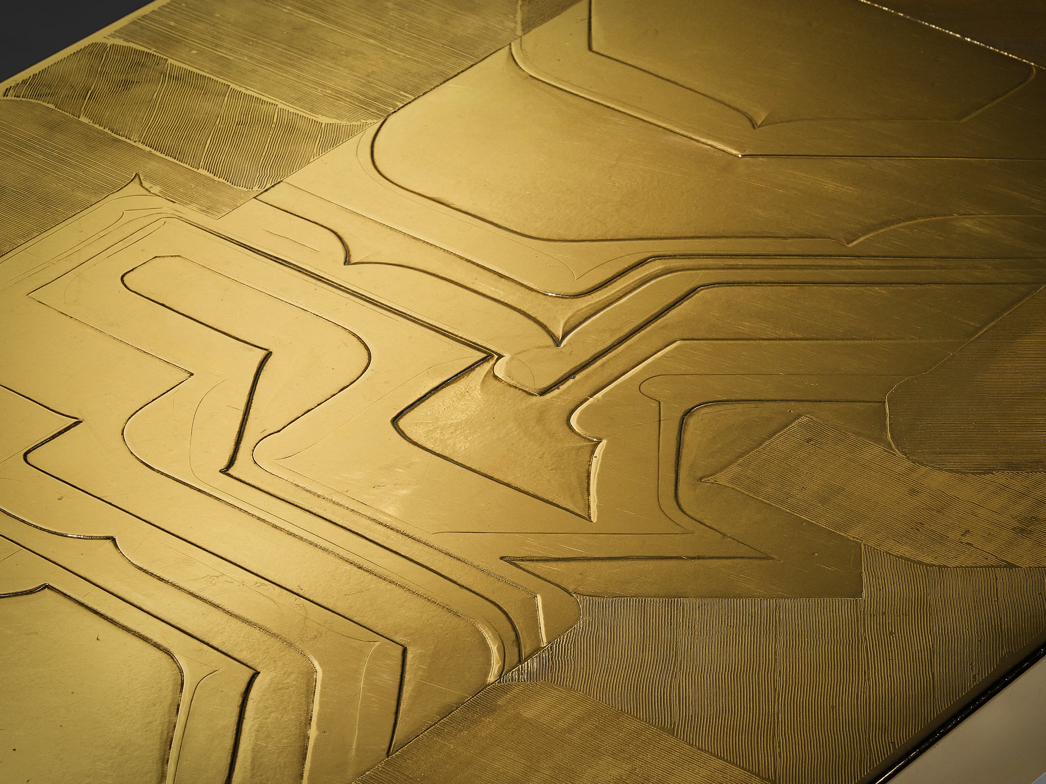 Nadie Jenatzy Coffee Table in Etched Brass Tables Morentz